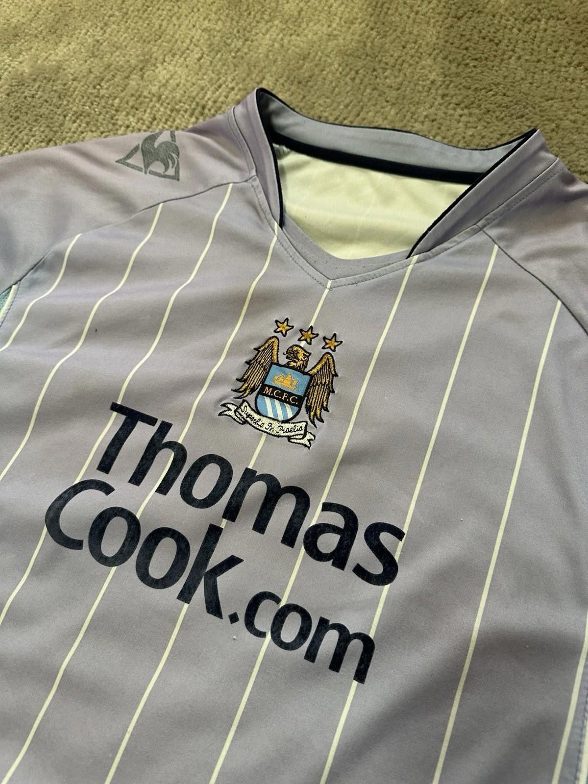 Le Coq Sportif MANCHESTER CITY 2007/08 Football Shirt Vintage Jersey Soccer Size US XL / EU 56 / 4 - 6 Thumbnail