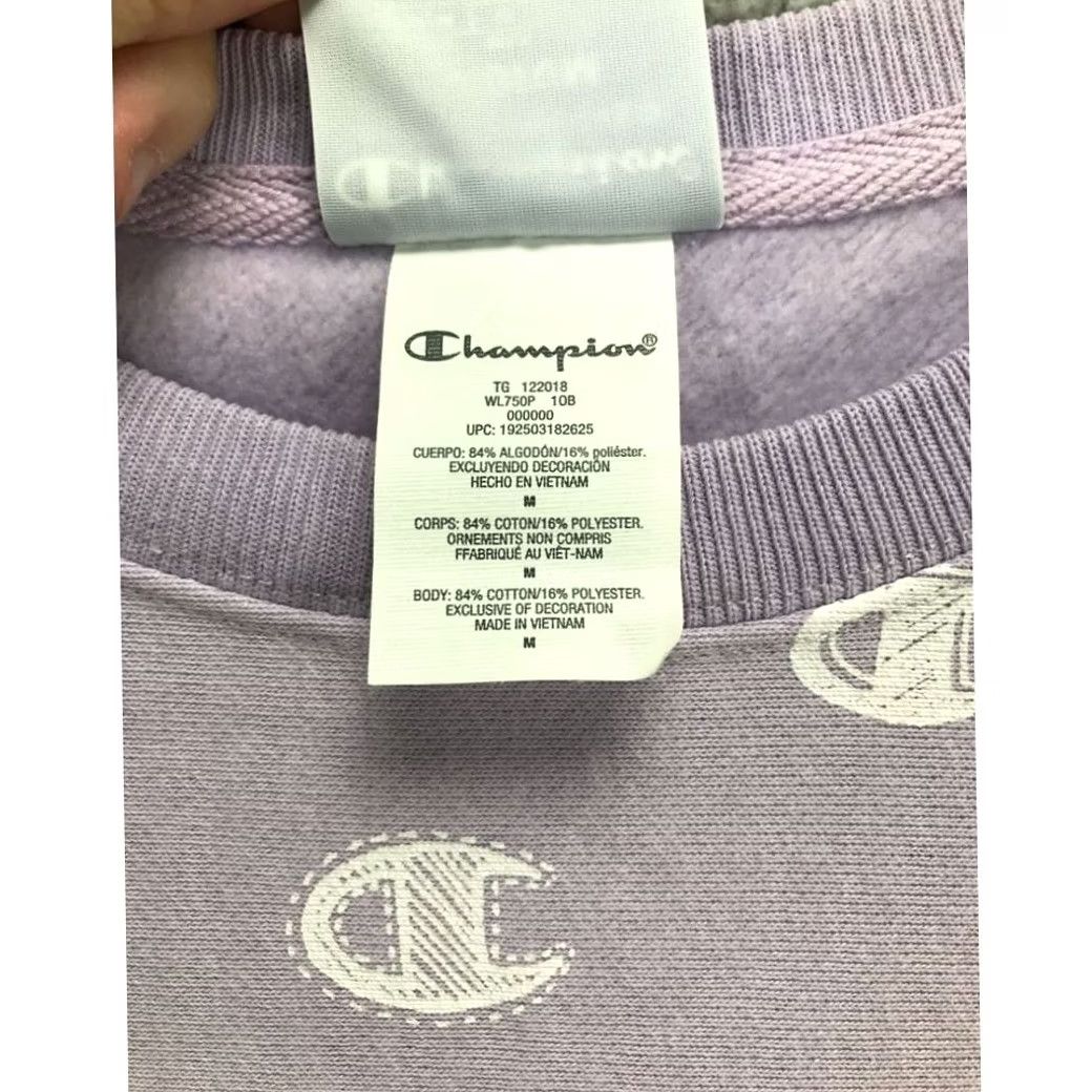 Champion Champion Sweatshirt Womens Medium Purple Crop Reverse Weave Pullover Logo Ladies Size M / US 6-8 / IT 42-44 - 5 Thumbnail