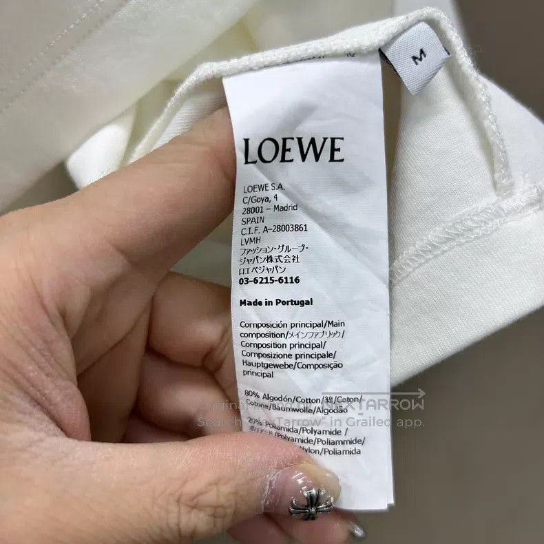 Loewe Loewe 24ss White Embroidered Logo Short Sleeve Size M / US 6-8 / IT 42-44 - 4 Thumbnail