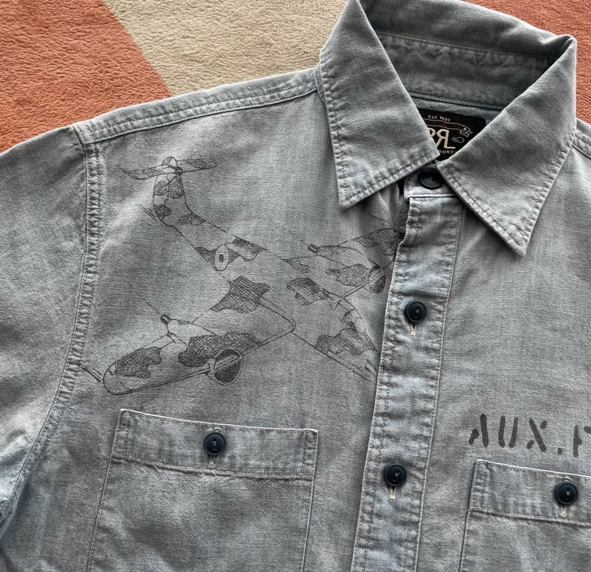 RRL Ralph Lauren Print Military Short Sleeve Ralph Lauren Double RL K22 Size US XS / EU 42 / 0 - 2 Thumbnail