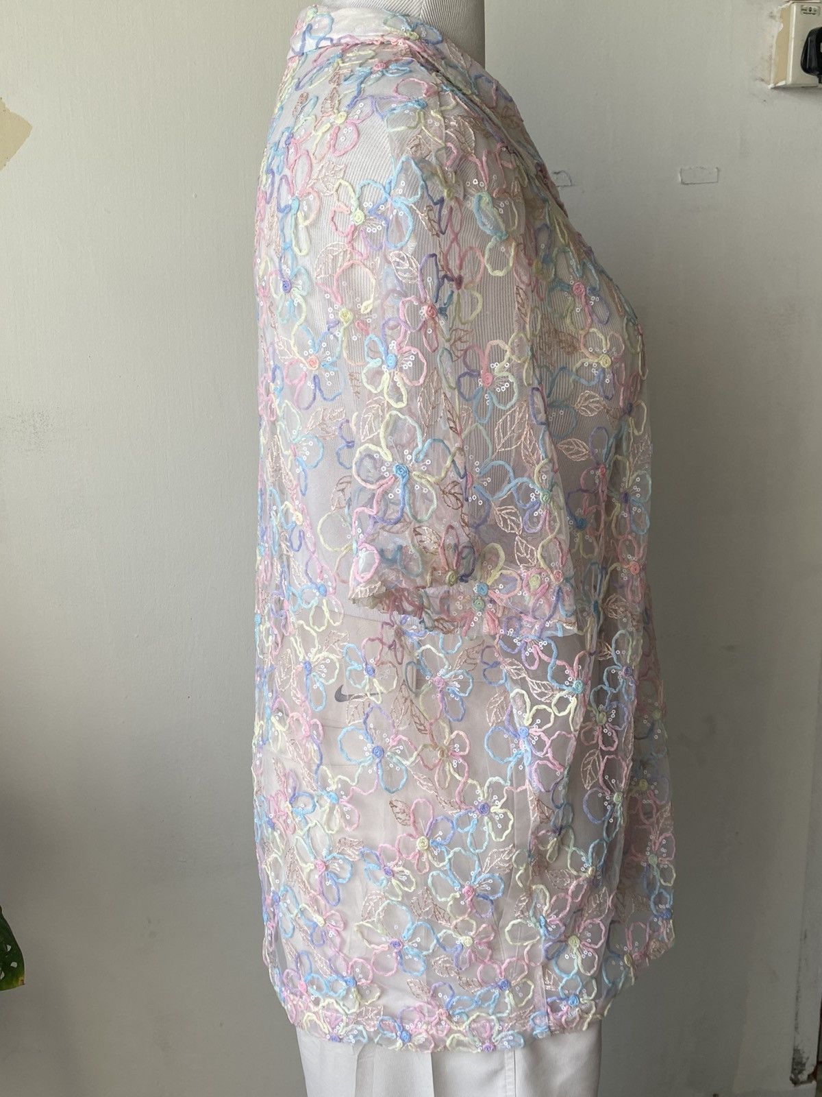 Other HEARTRAVES Sheer Lace Embroidered Button Front Shirt Size XL / US 12-14 / IT 48-50 - 7 Thumbnail