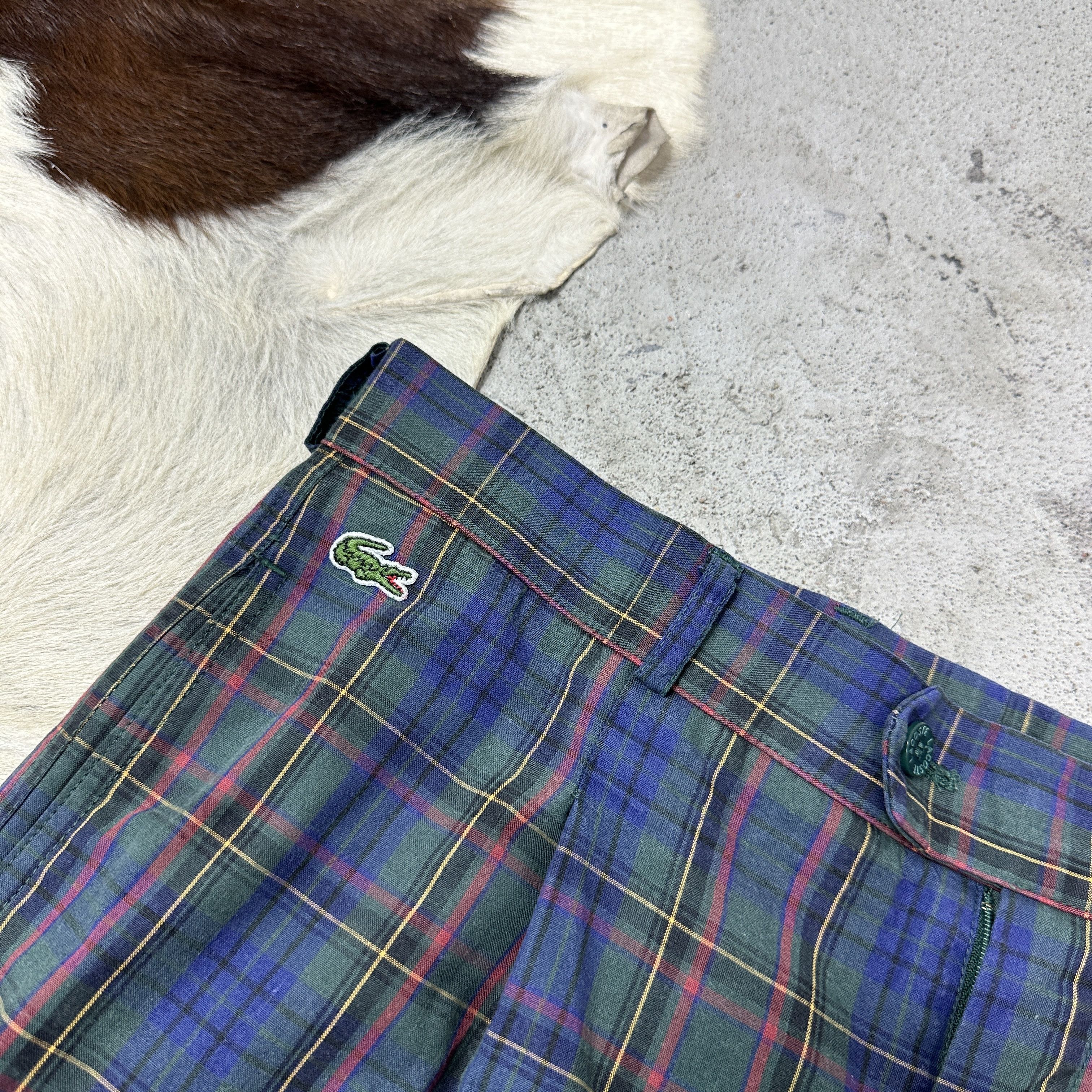 Lacoste Vintage Streetwear Sporty Gingham Lacoste Shorts Y2K Size US 33 - 2 Thumbnail