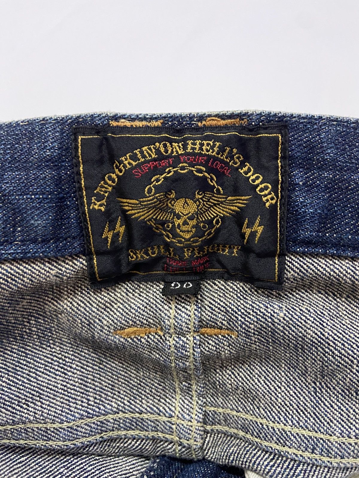 Japanese Brand SKULL FLIGHT SS BOOTCUT JEANS Size US 33 - 14 Thumbnail
