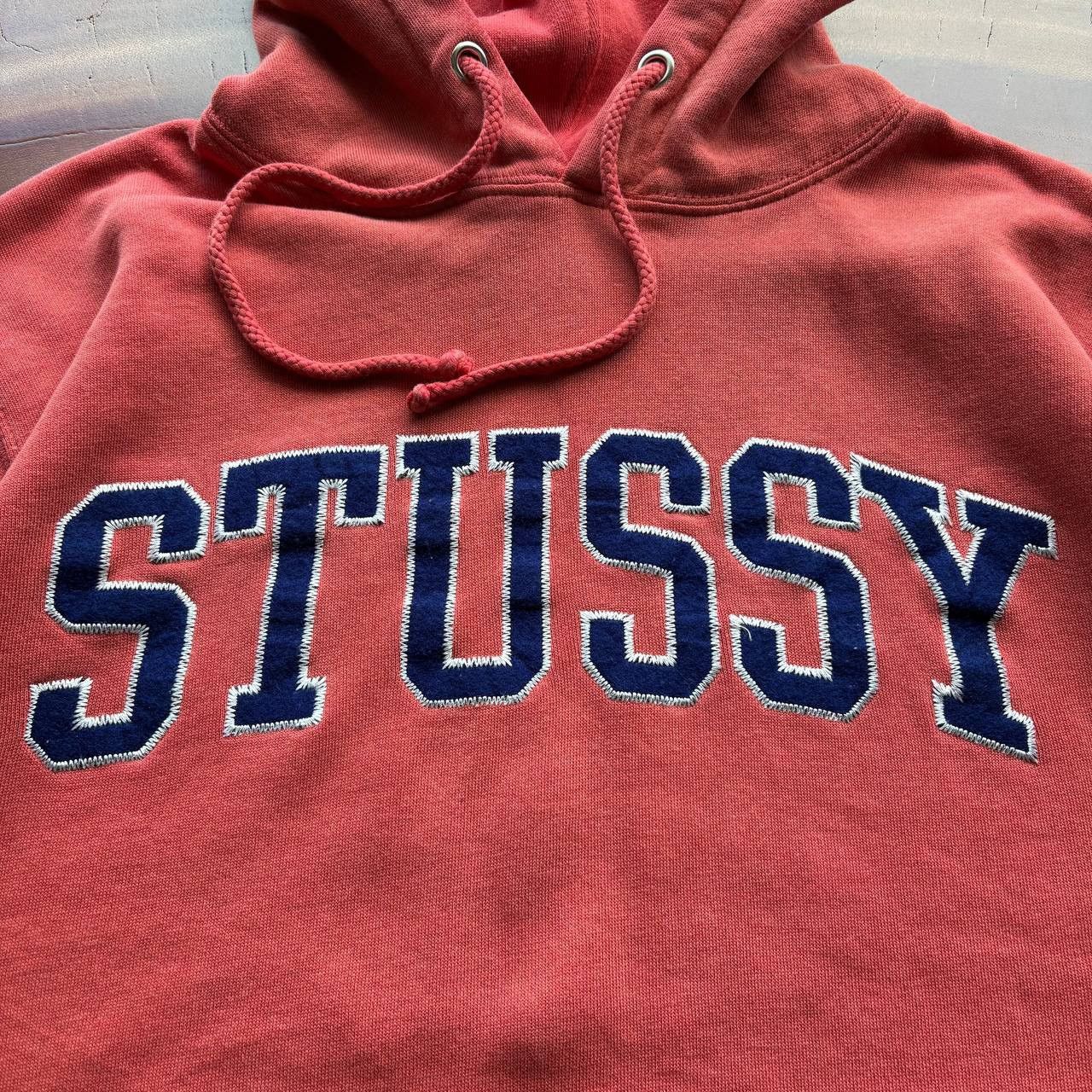 Stussy Y2K 04-06 Stussy Arch Sunfaded Salmon Colored Hoodie Size US L / EU 52-54 / 3 - 9 Thumbnail