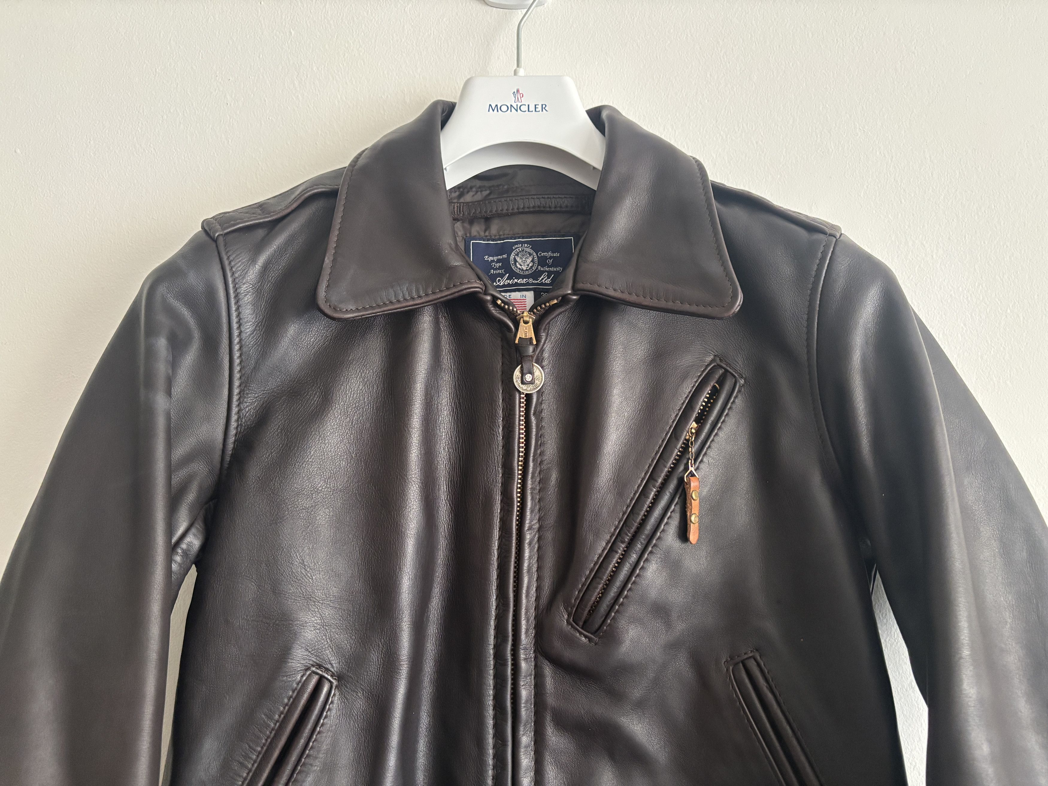 Avirex $1325 Brown Leather Aviator's Flight Bomber Jacket Size US S / EU 44-46 / 1 - 2 Thumbnail