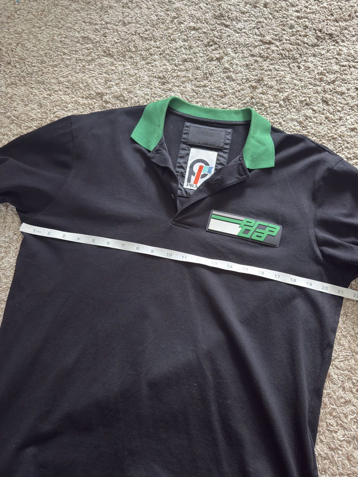 Prada Prada Polo FW18 Colorblock Pattern Polo Rubber Logo Size US M / EU 48-50 / 2 - 5 Thumbnail