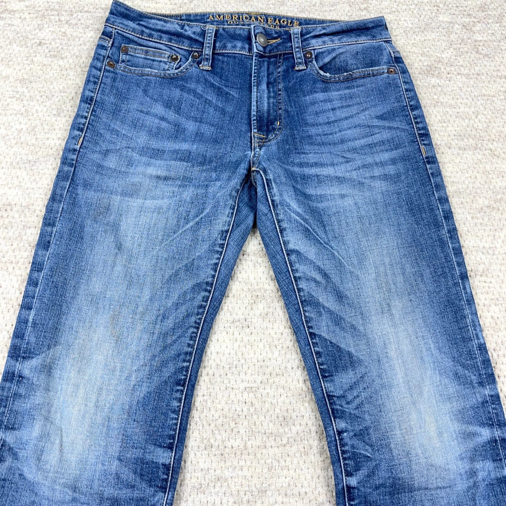 American Eagle Outfitters American Eagle Jeans Men 29x30 Regular Straight Blue 5-Pocket Denim Modern Classic (Medium Wash) Mens Size US 29 - 7 Thumbnail