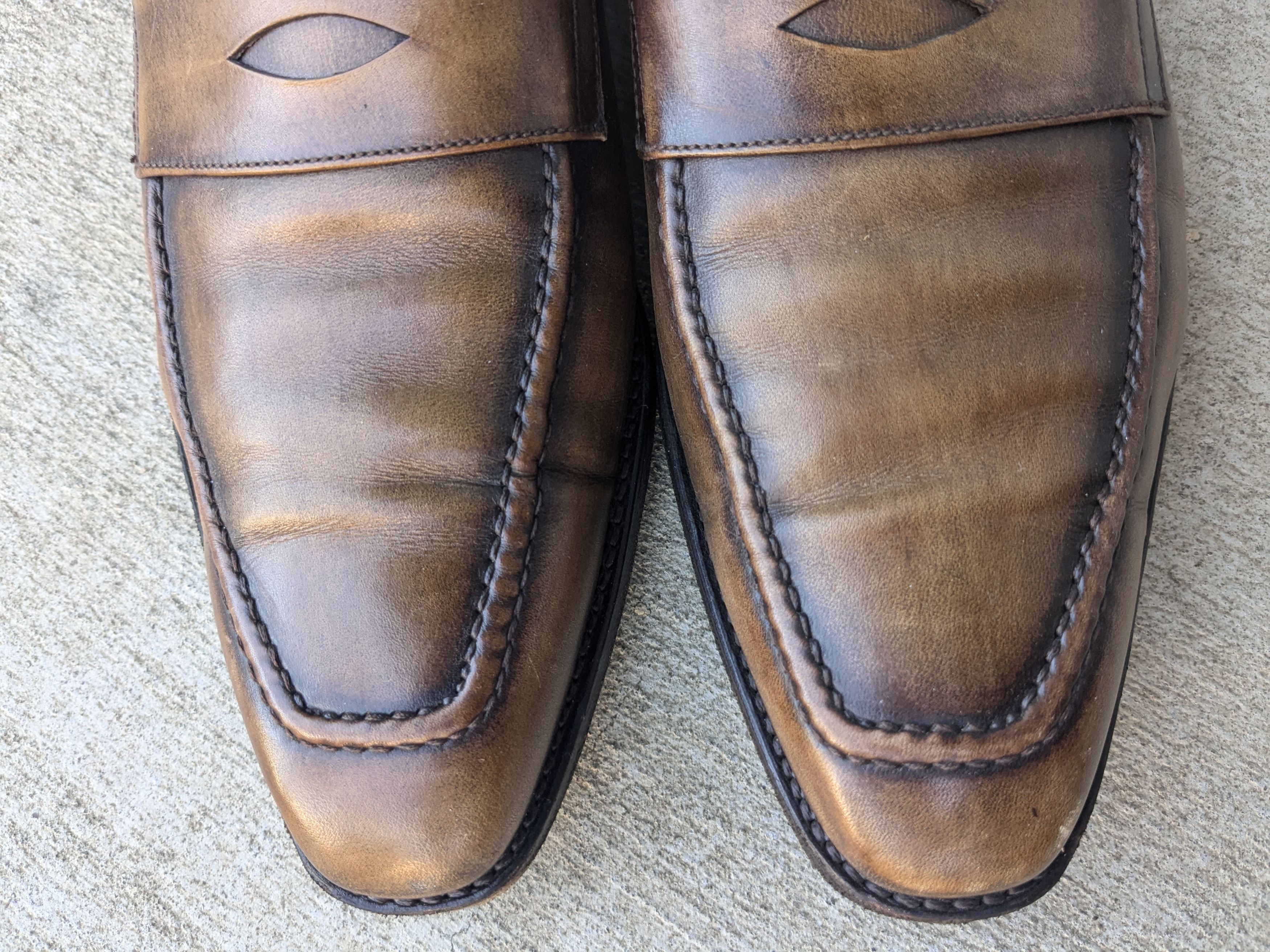 Berluti Markowski Penny Loafers Brown Leather 9 Patina Burnished Size US 9 / EU 42 - 3 Thumbnail