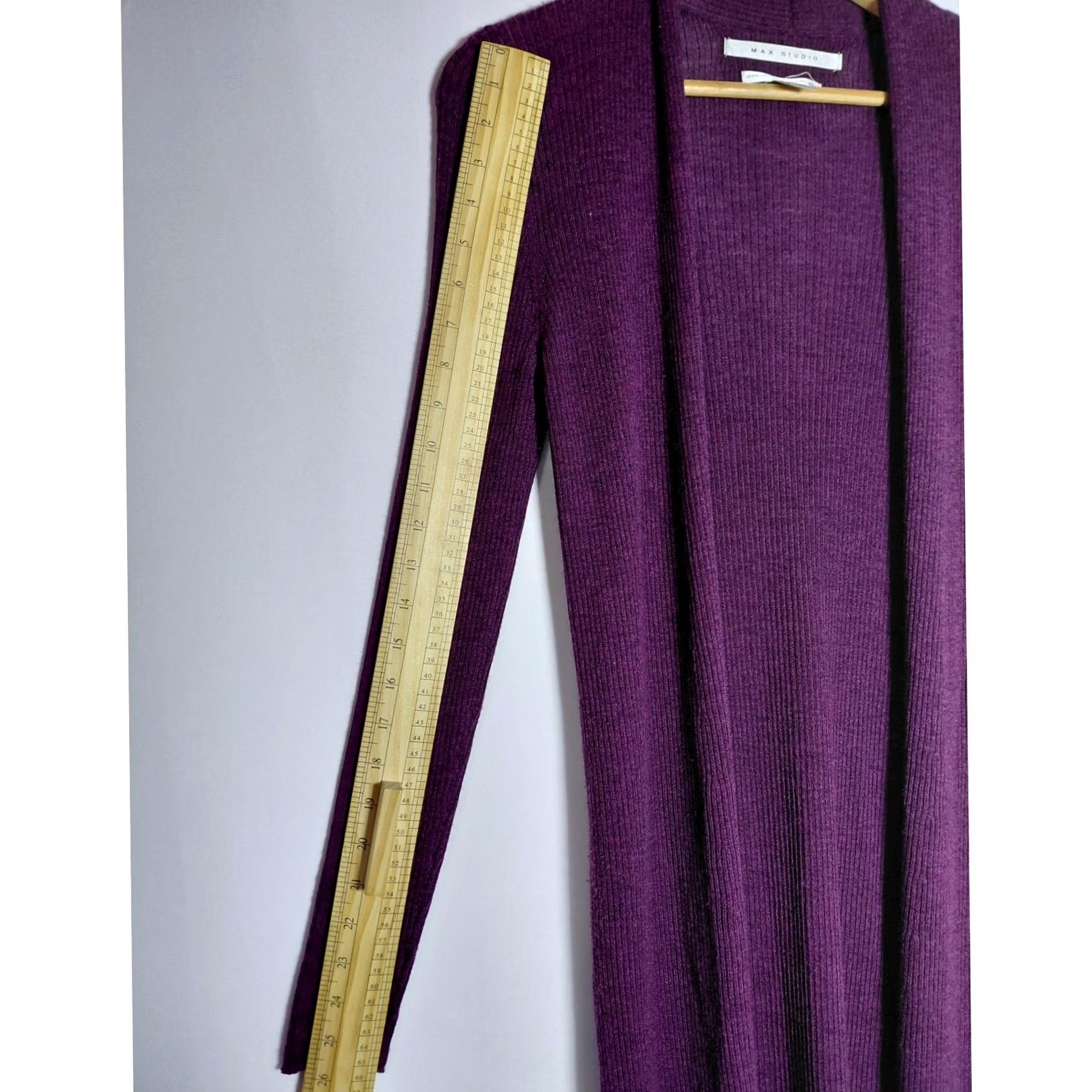 Vintage Max Studio Cardigan Women Size M Purple Merino Wool Knit Size M / US 6-8 / IT 42-44 - 6 Thumbnail
