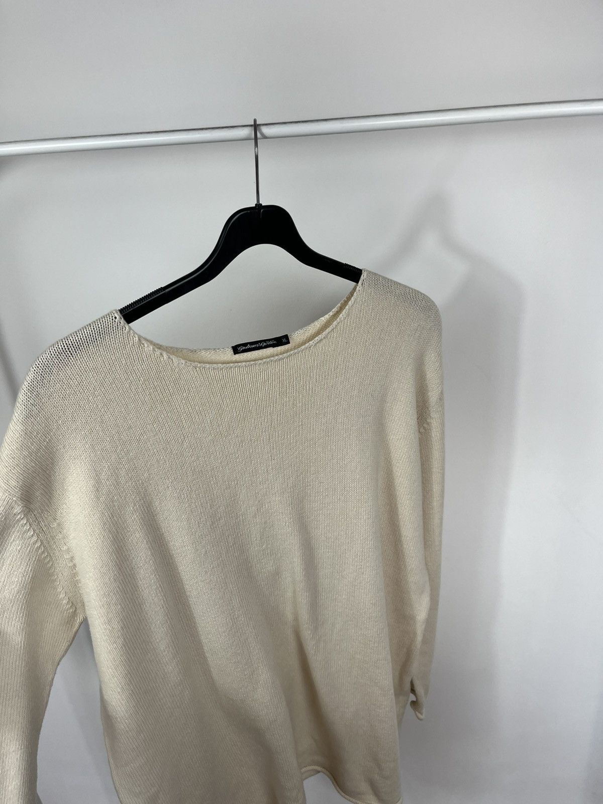 Gudrun Sjoden Gudrun Sjoden Cream Cotton Knit Sweater XL Minimal Nordic Size XL / US 12-14 / IT 48-50 - 10 Thumbnail