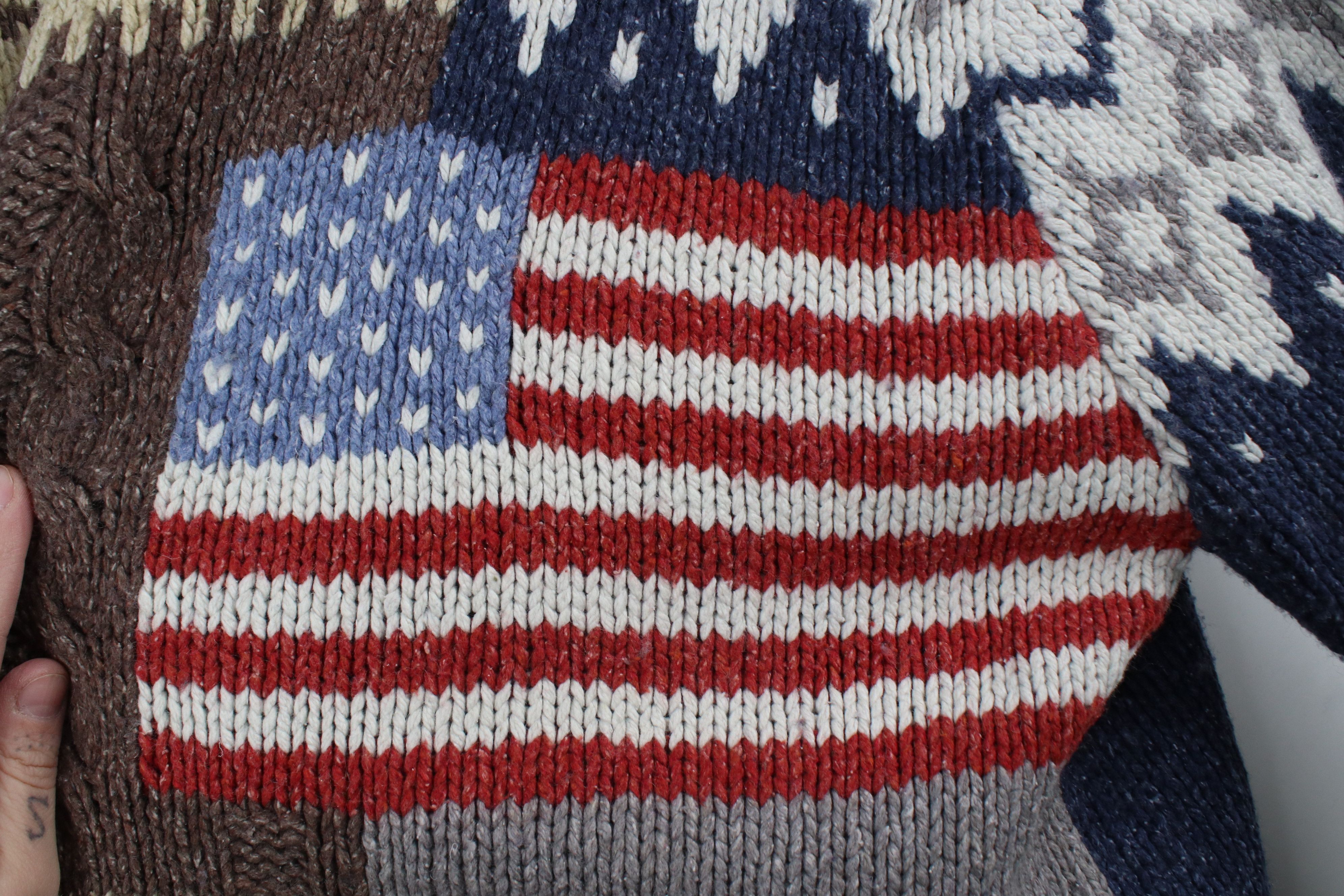 Vintage Vintage 90s Streetwear Patchwork Fair Isle Flag Knit Sweater Size US XXL / EU 58 / 5 - 4 Thumbnail