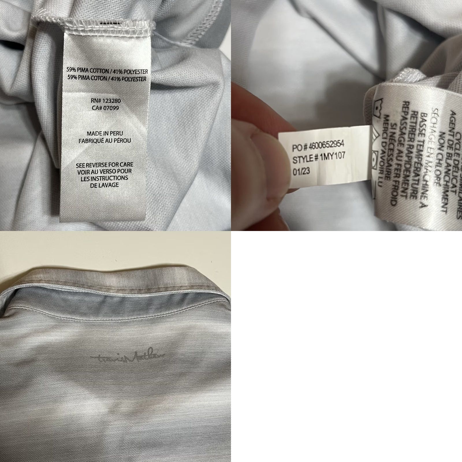 TravisMathew Travis Mathew Polo Striped Gray White Short Sleeve Mens M Size US M / EU 48-50 / 2 - 8 Thumbnail