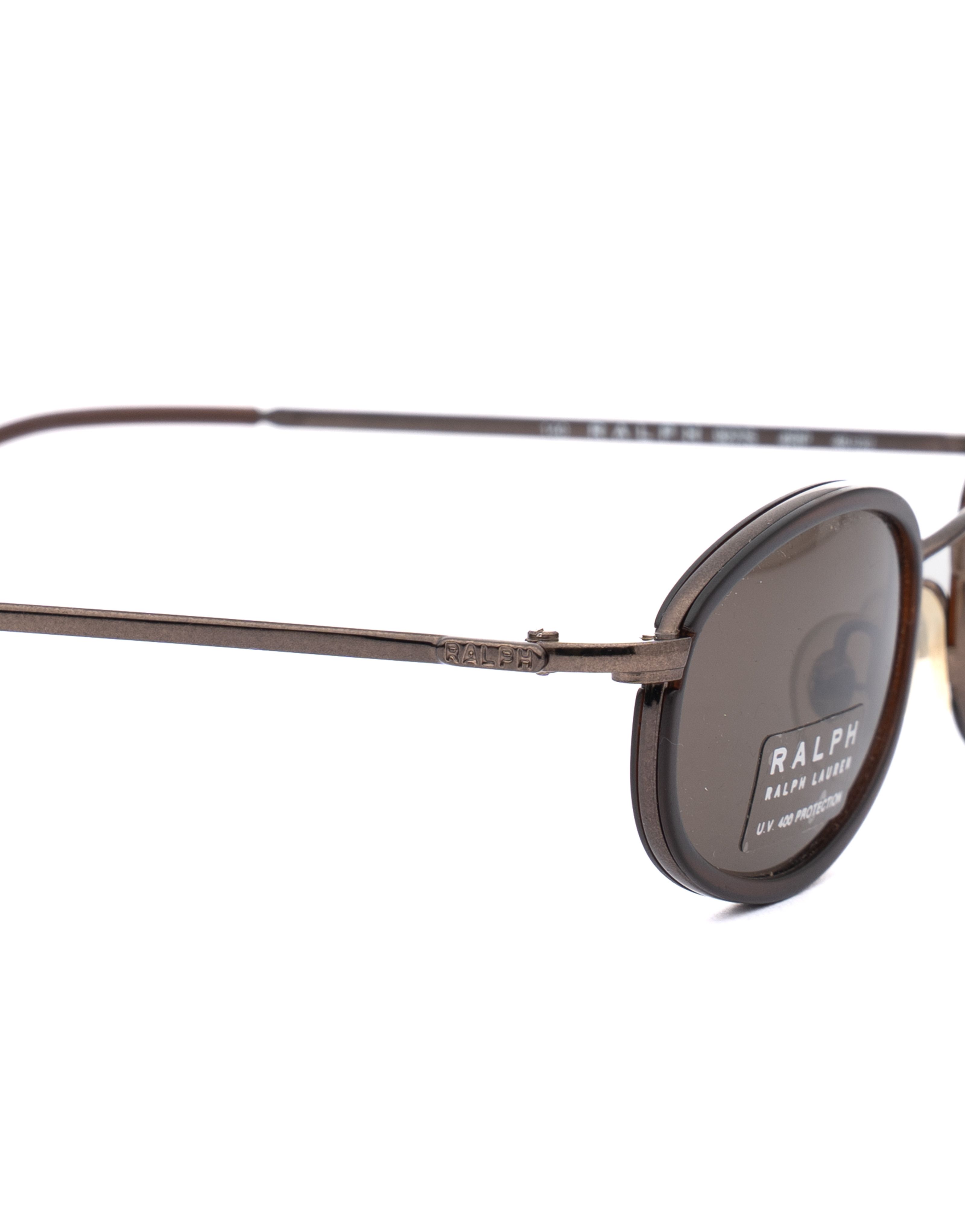 Ralph Lauren Ralph Lauren '90s Brown Metal Oval Sunglasses Size ONE SIZE - 2 Thumbnail