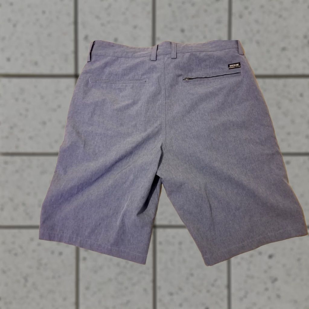 Vintage Brickline Mens Athletic Shorts 30 Blue Cotton Flat Front Chino Casual Summer Spring Size US 30 / EU 46 - 1 Thumbnail