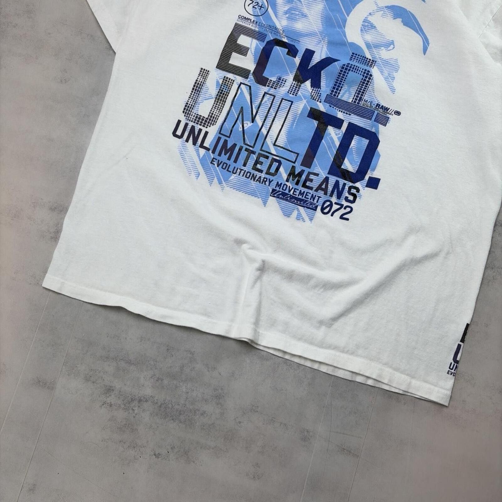 Ecko Unltd. Y2K White Ecko Unltd Grunge Skater T-Shirt Size US XL / EU 56 / 4 - 4 Thumbnail