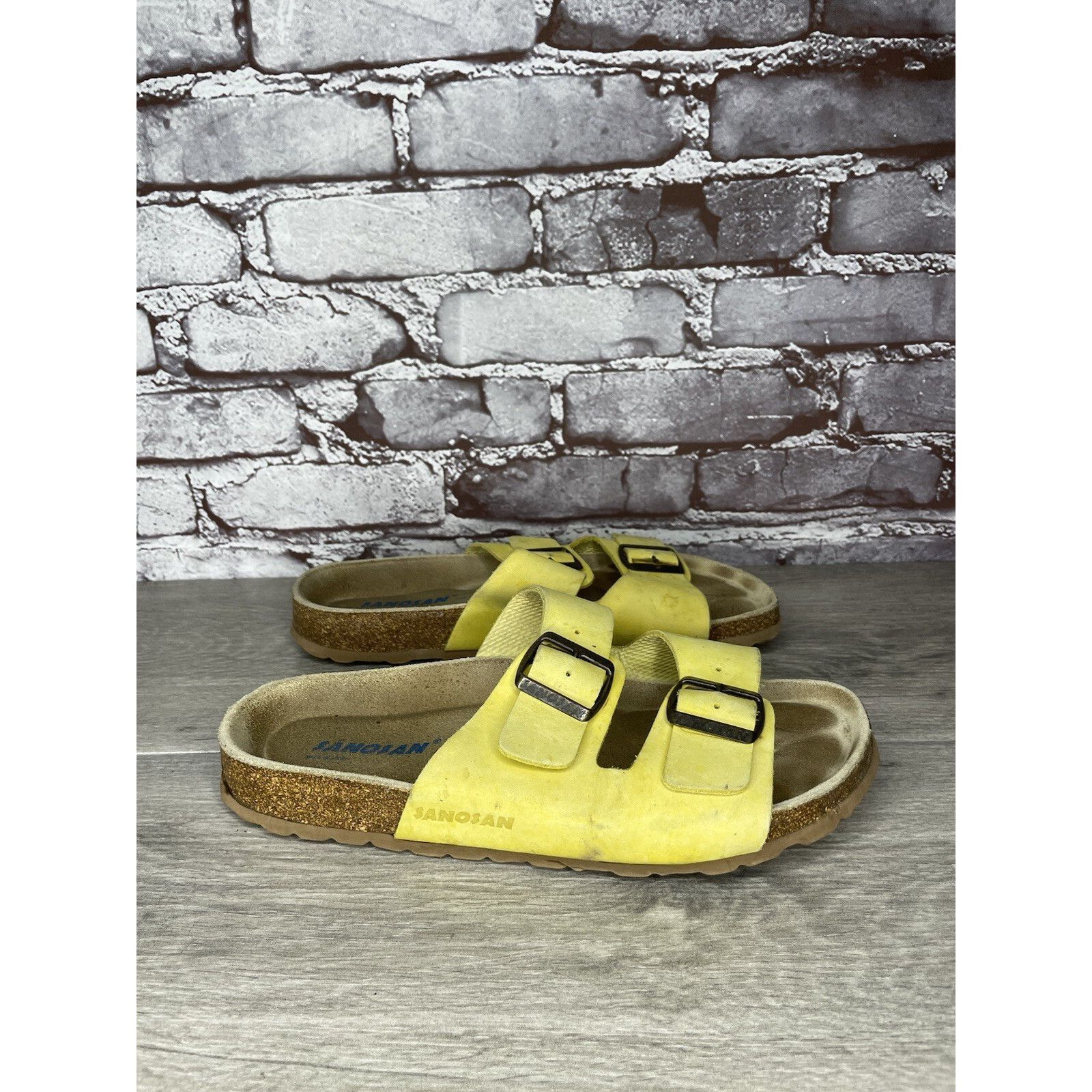 Other Sanosan Yellow Leather Arizona Slides Casual Cork Sandals Wo Size US 9.5 / IT 39.5 - 13 Thumbnail