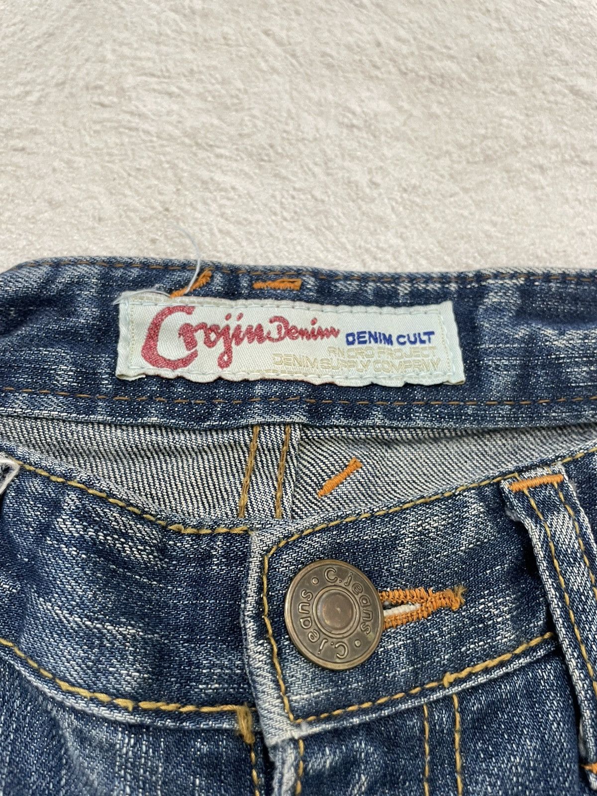 Japanese Brand 00s Diesel Flare Denim Distressed Bootcut Blue Jeans Wash Y2 Size US 31 - 6 Thumbnail