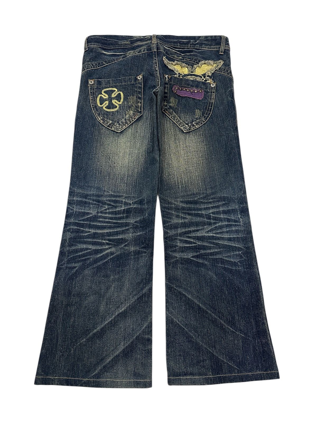 Japanese Brand × Vintage Cross Distressed Jeans Size US 33 - 1 Thumbnail