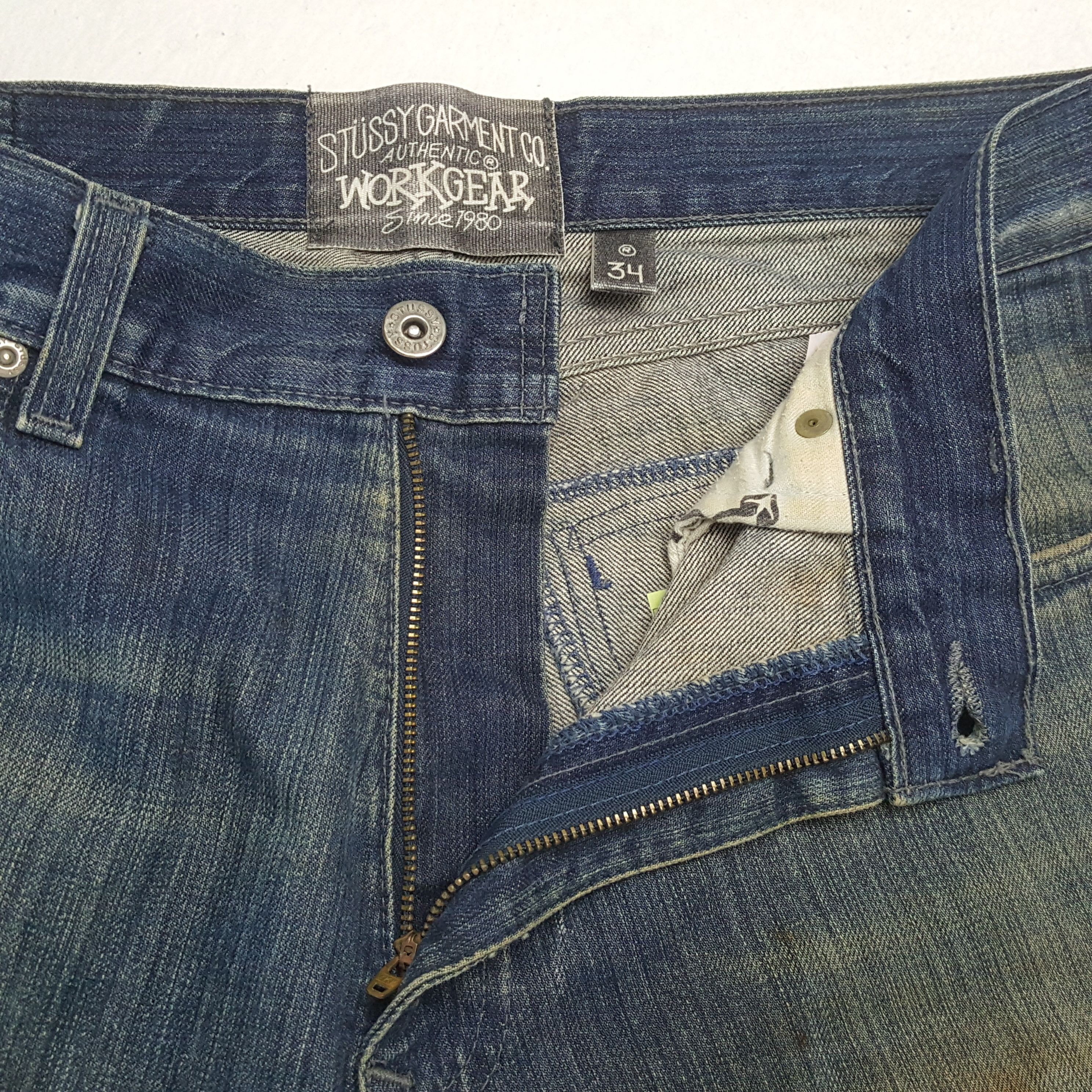 Stussy × Vintage Vintage STUSSY Streetwear Skateboard Logo Custom Style Jean Size US 33 - 12 Thumbnail