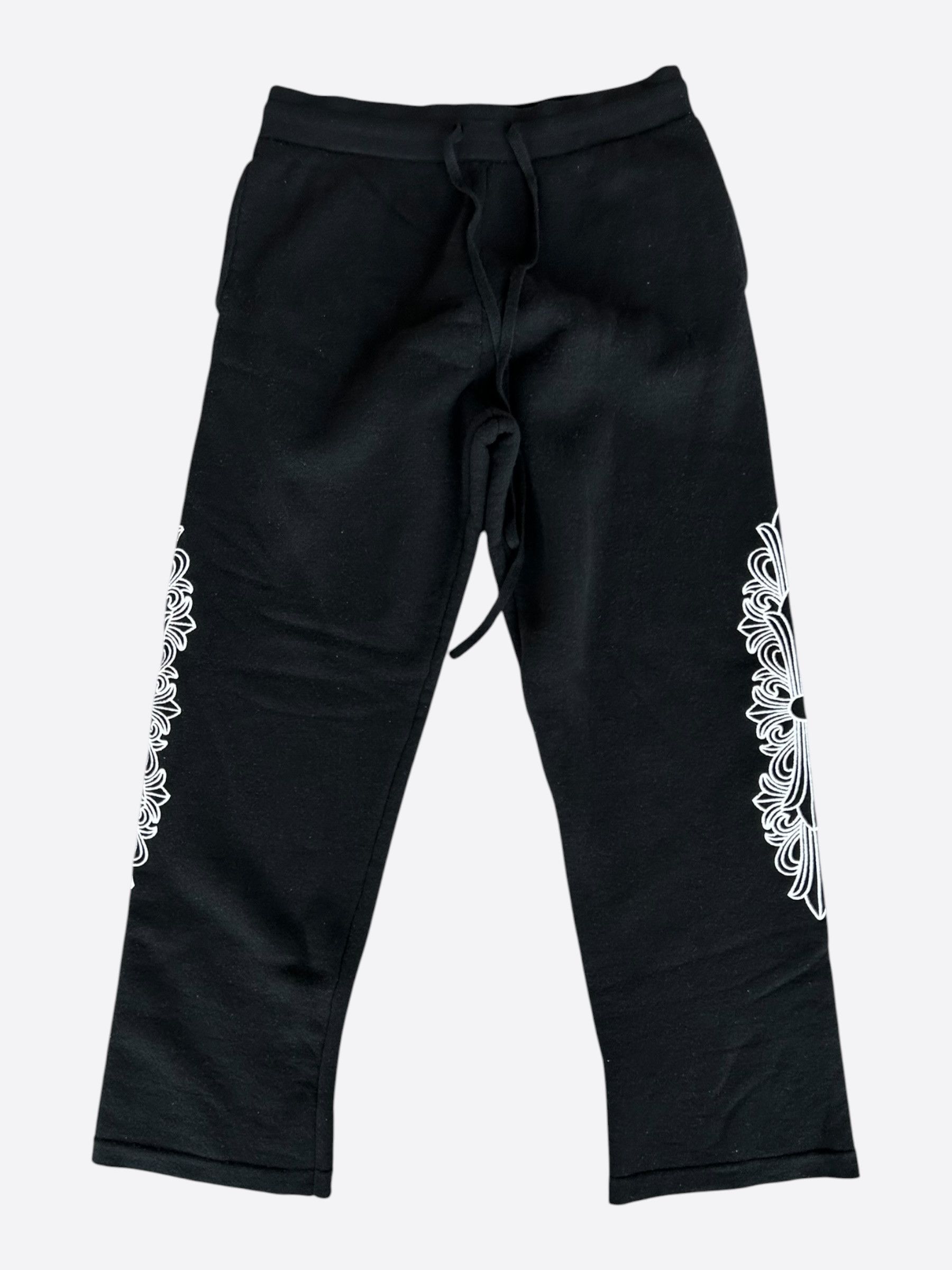 Chrome Hearts Black & White Floral Embroidered Cashmere Sweatpants Size US 32 / EU 48 - 1 Thumbnail