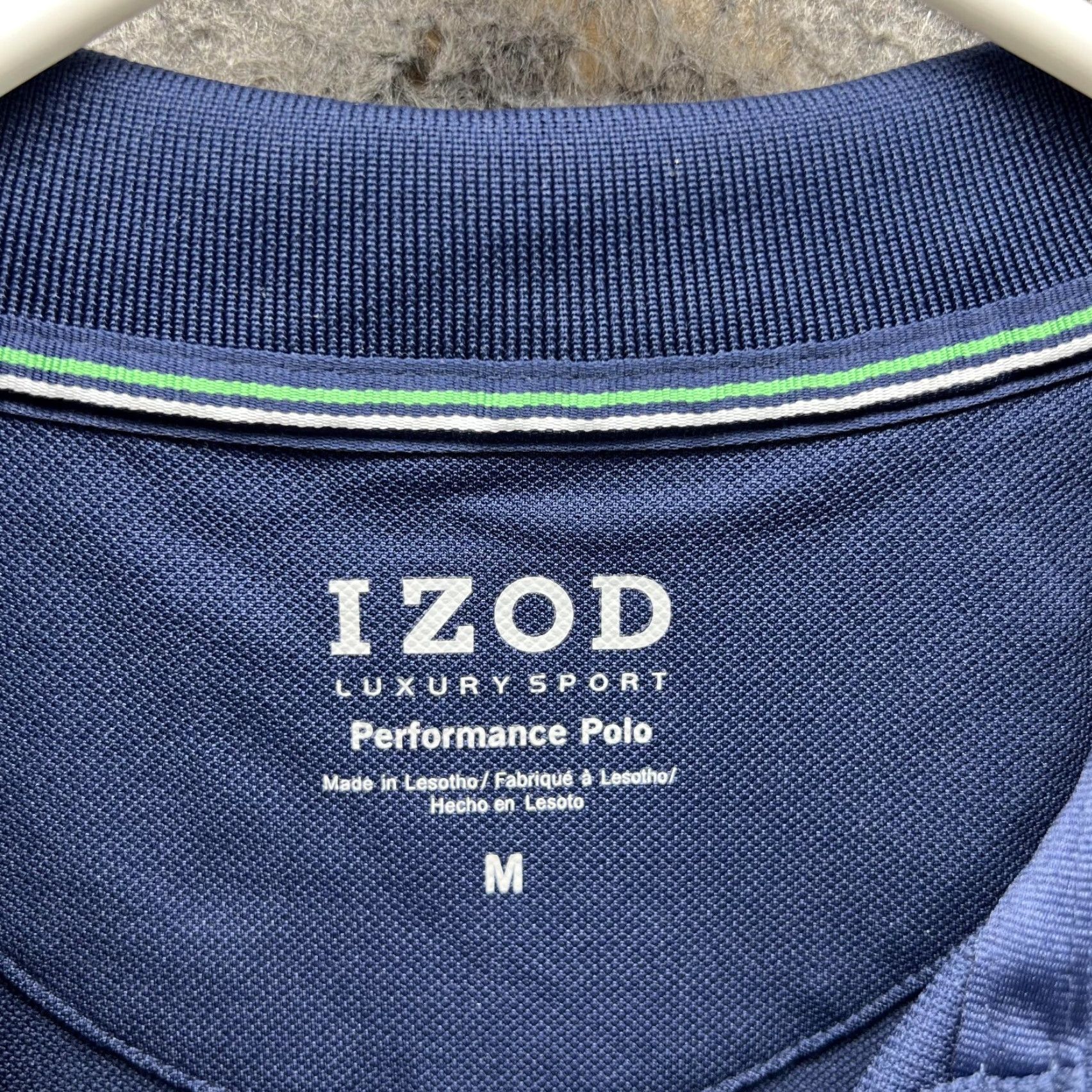 Izod Izod Polo Shirt Men Medium Adult Blue Navy Performance Polyester Shirt M Regular Black? Size US M / EU 48-50 / 2 - 6 Thumbnail