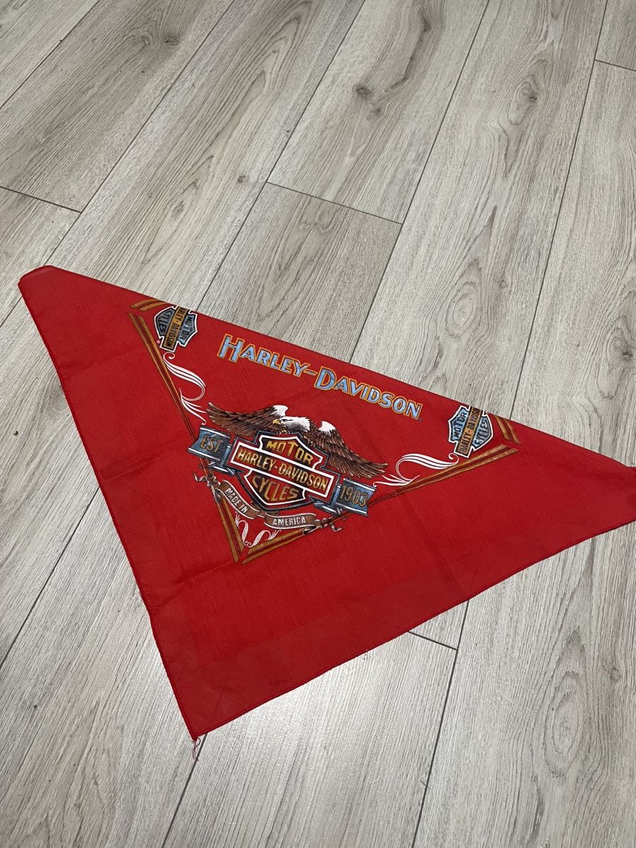 Harley Davidson × Vintage Vintage 3D Emblem Harley Davidson Motorcycle Bandana Size ONE SIZE - 2 Thumbnail