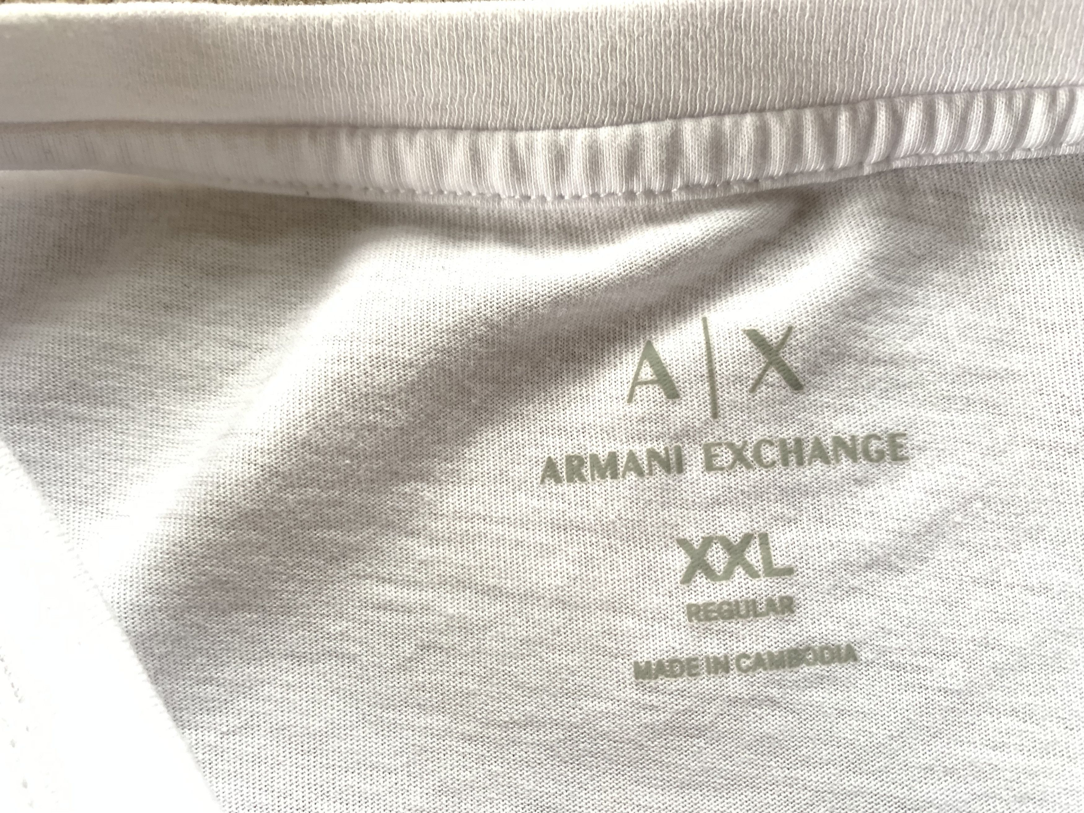 Emporio Armani × Giorgio Armani × Vintage Mens Emporio Armani White Cotton Reflective Print T-Shirt Size US XXL / EU 58 / 5 - 6 Thumbnail