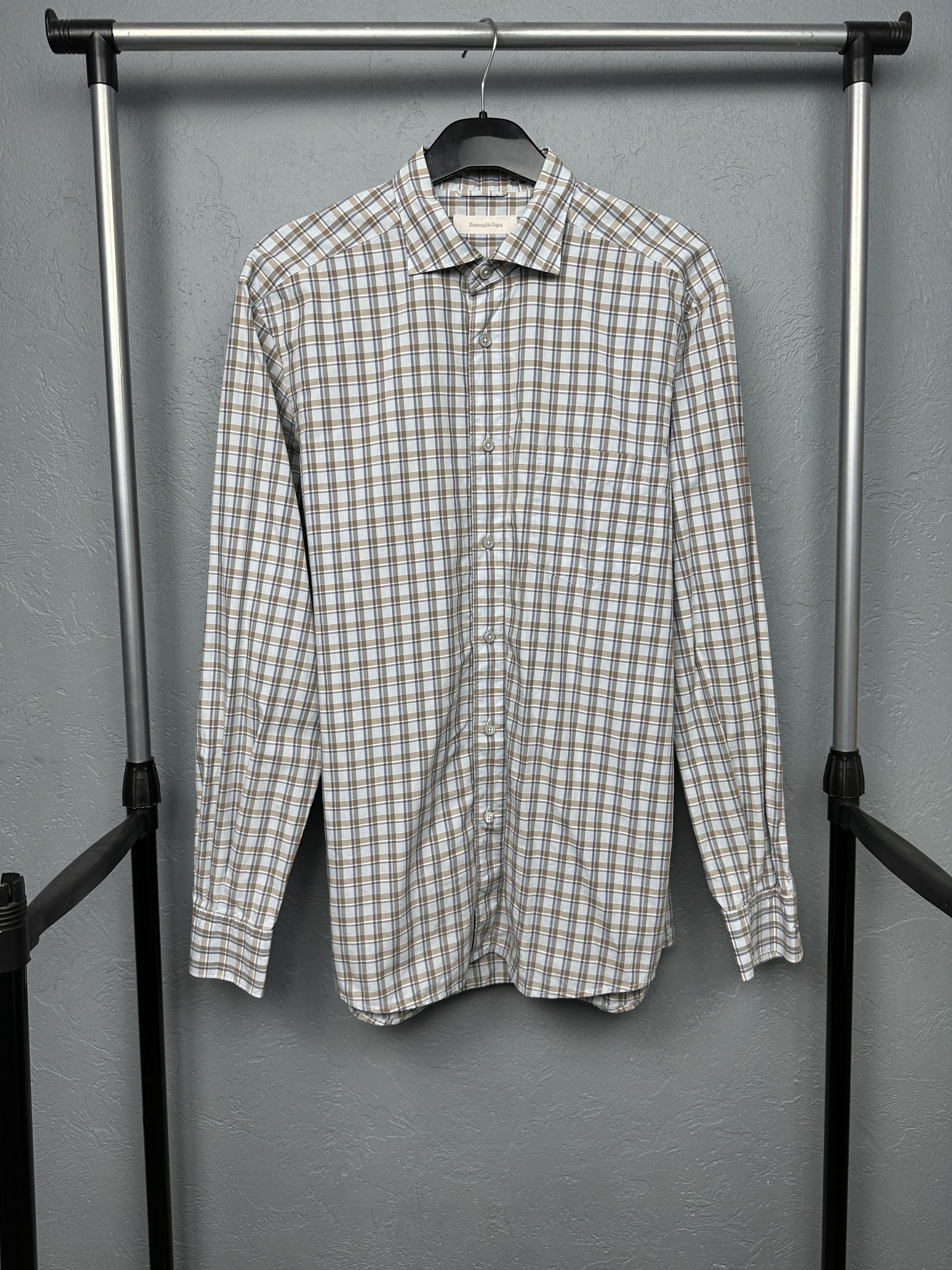 Ermenegildo Zegna Ermenegildo Zegna Vintage Mens Long Sleeve Shirt Size US L / EU 52-54 / 3 - 1 Thumbnail