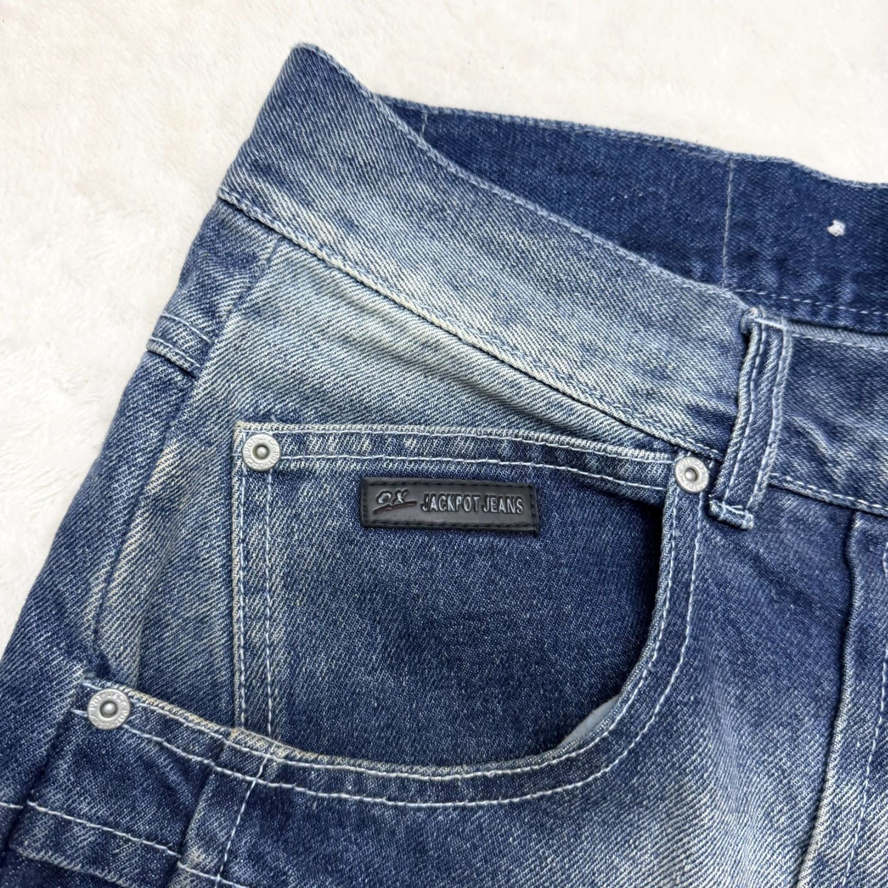 Denime VINTAGE Y2K O.X Jackpot Jeans Bermuda Shorts Jorts Mens 36 Denim Ramie Cotton Baggy Blue Pockets 90s 00s Mens Size US 36 / EU 52 - 5 Thumbnail