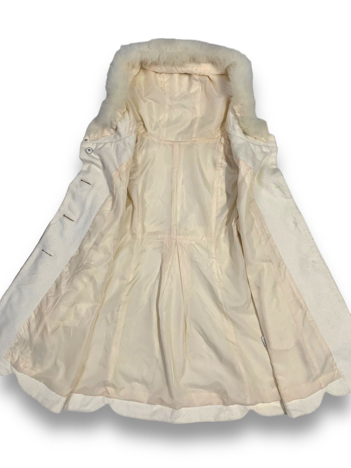Japanese Brand Japanese Recherie White Cream Fox Fur Hooded Coat Jacket Size M / US 6-8 / IT 42-44 - 3 Thumbnail