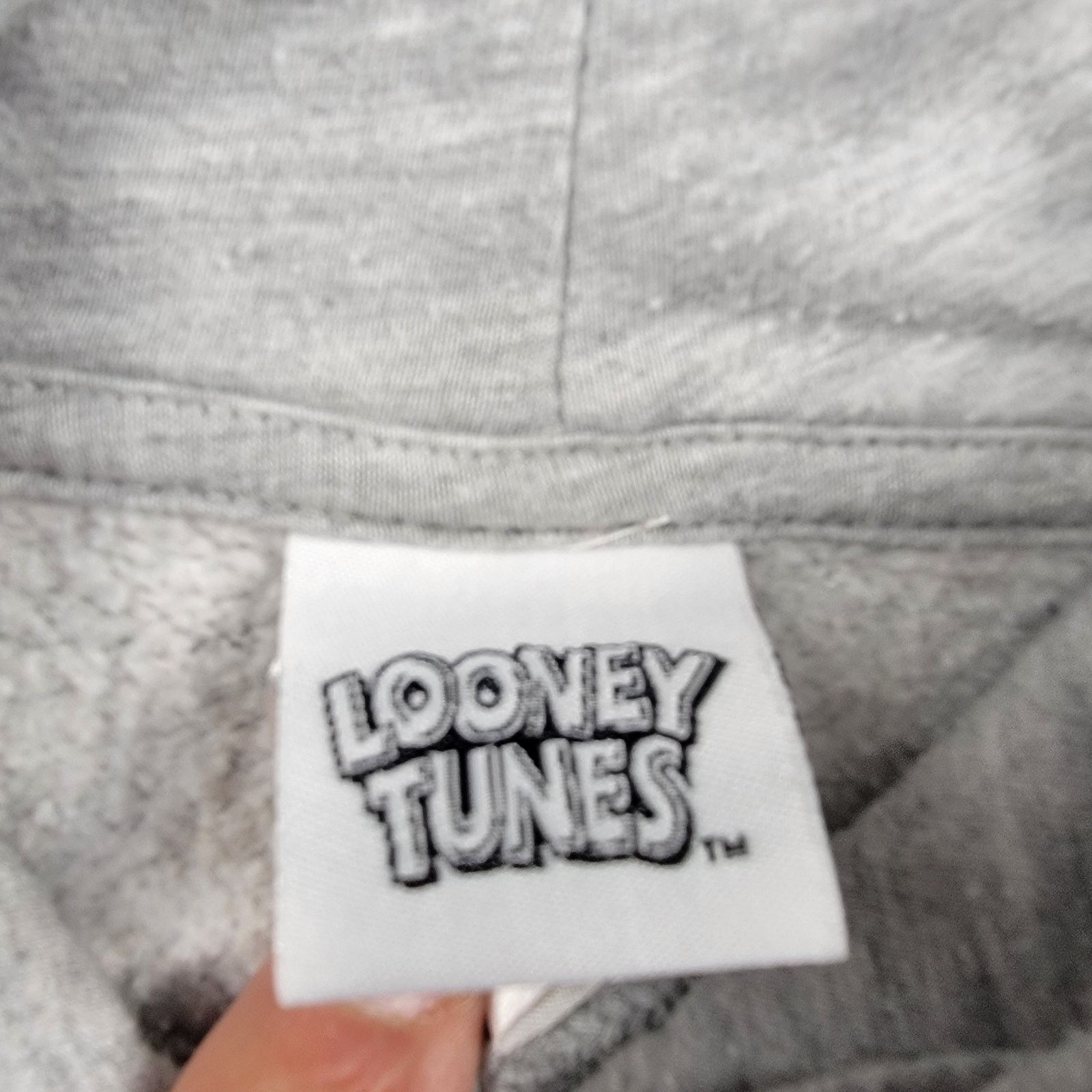 Warner Bros Looney Tunes Bugs Bunny Taz Hoodie Gray Mens M Used Graphic Size US M / EU 48-50 / 2 - 4 Thumbnail