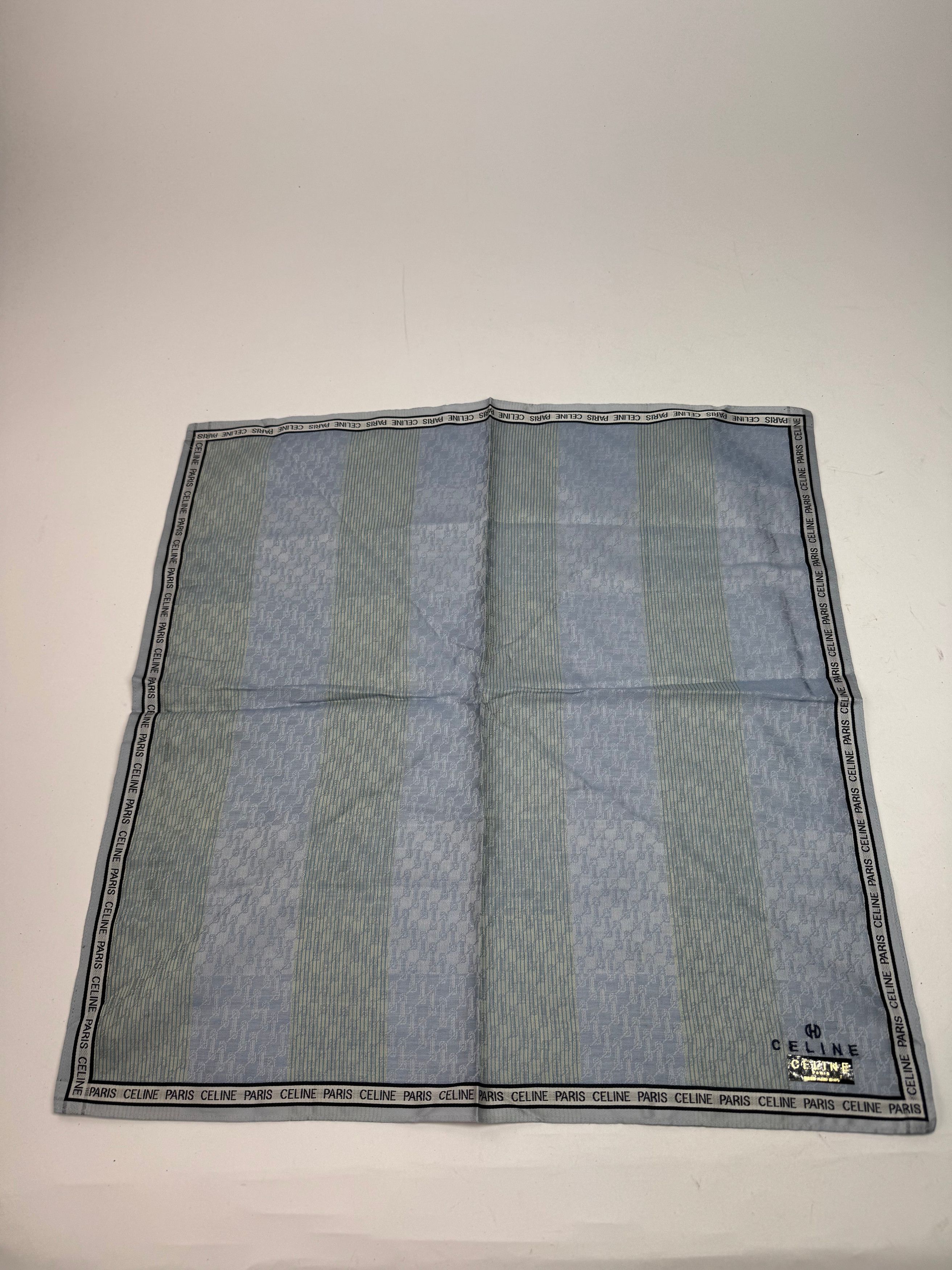 Celine Vintage Scarf Green Grey Size ONE SIZE - 1 Thumbnail
