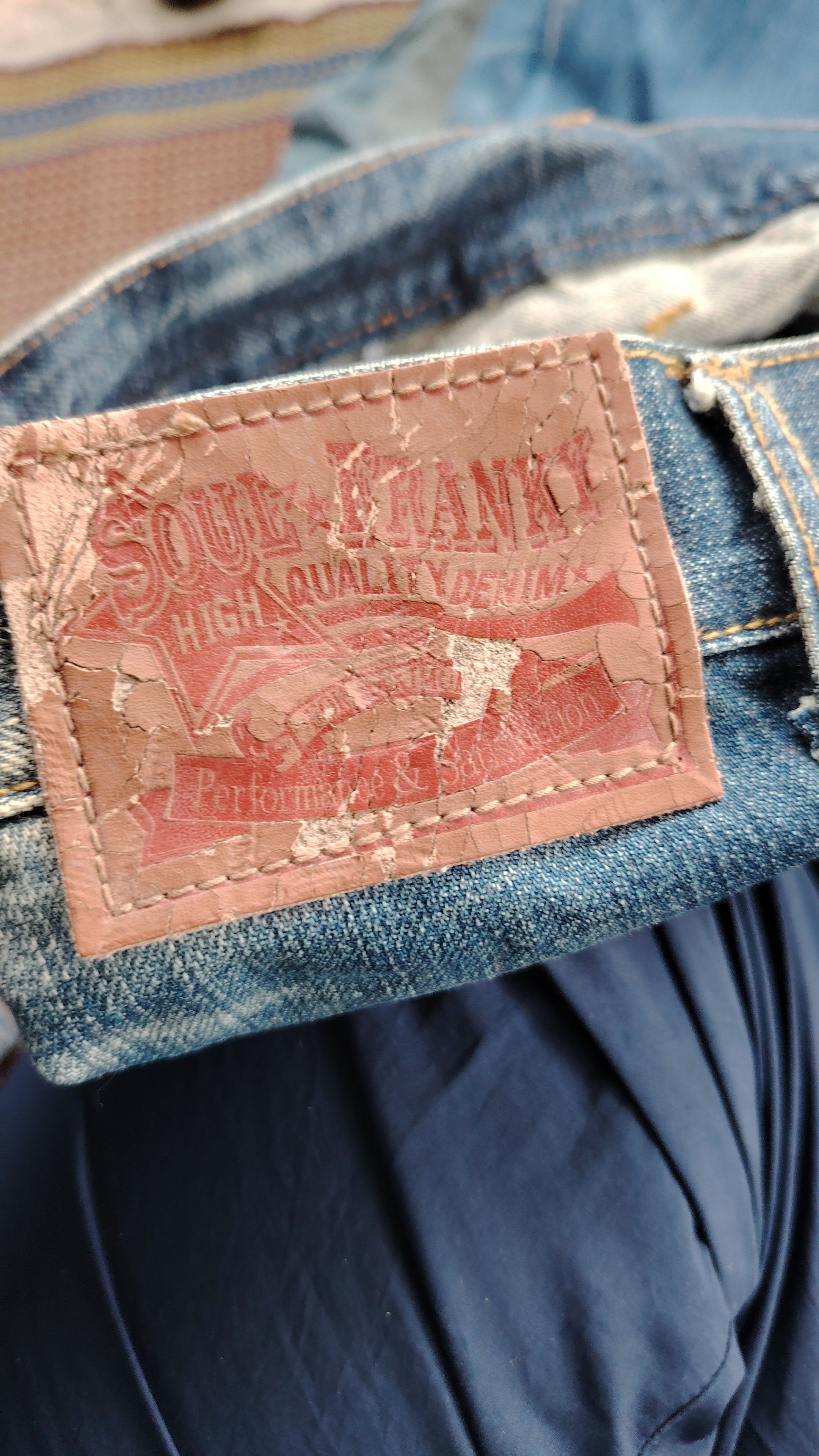 If Six Was Nine 💥FLARE💥SOUL FRANKY AMERICAN STYLE DISTRESSED DENIM Size US 33 - 16 Thumbnail