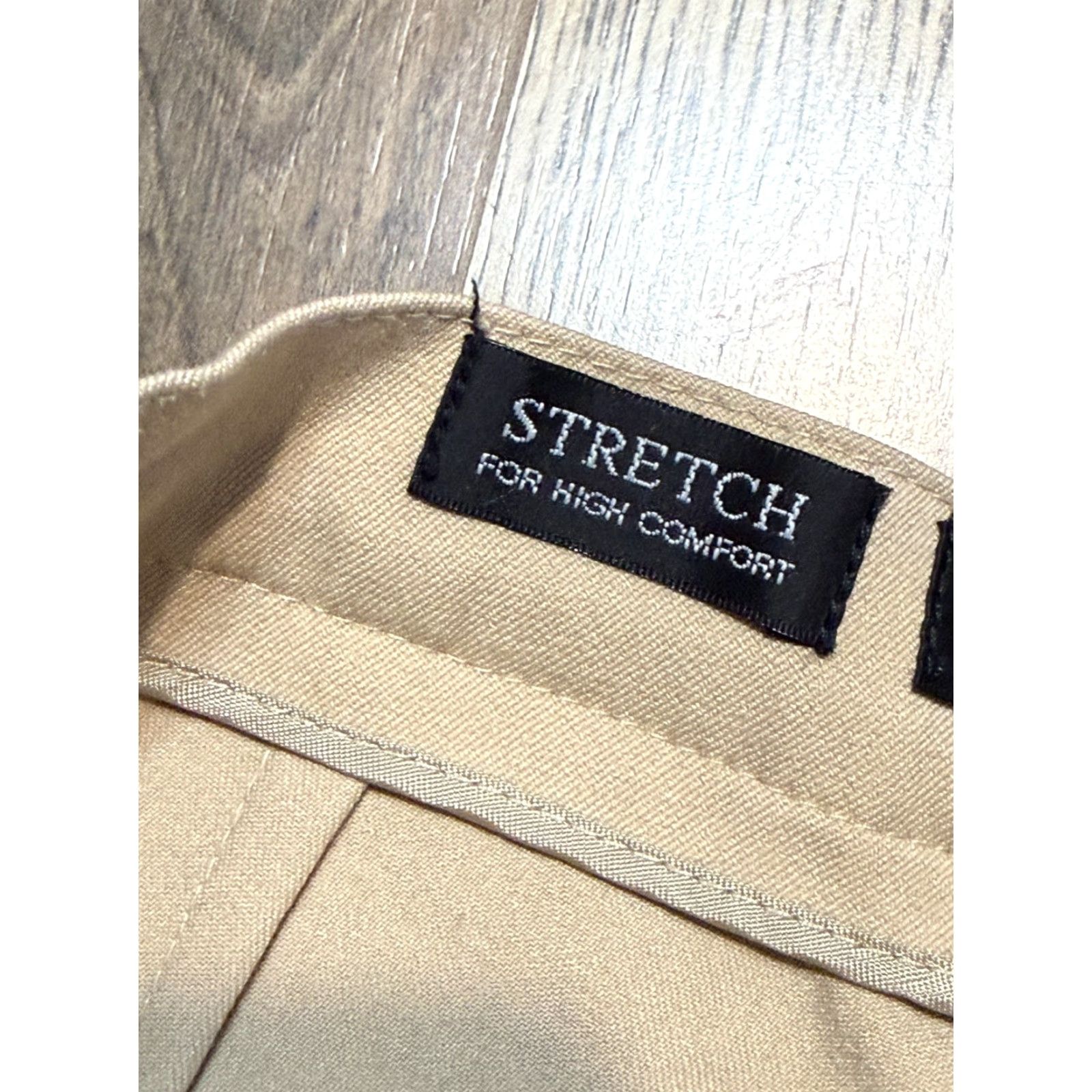 Vintage Fabrizio Gianni Pants Women's Size 10 Tan Dress Pants Side Button Stretch Flat Front Regular Inseam 30 in Pant Size 32" / US 10 / IT 46 - 4 Thumbnail