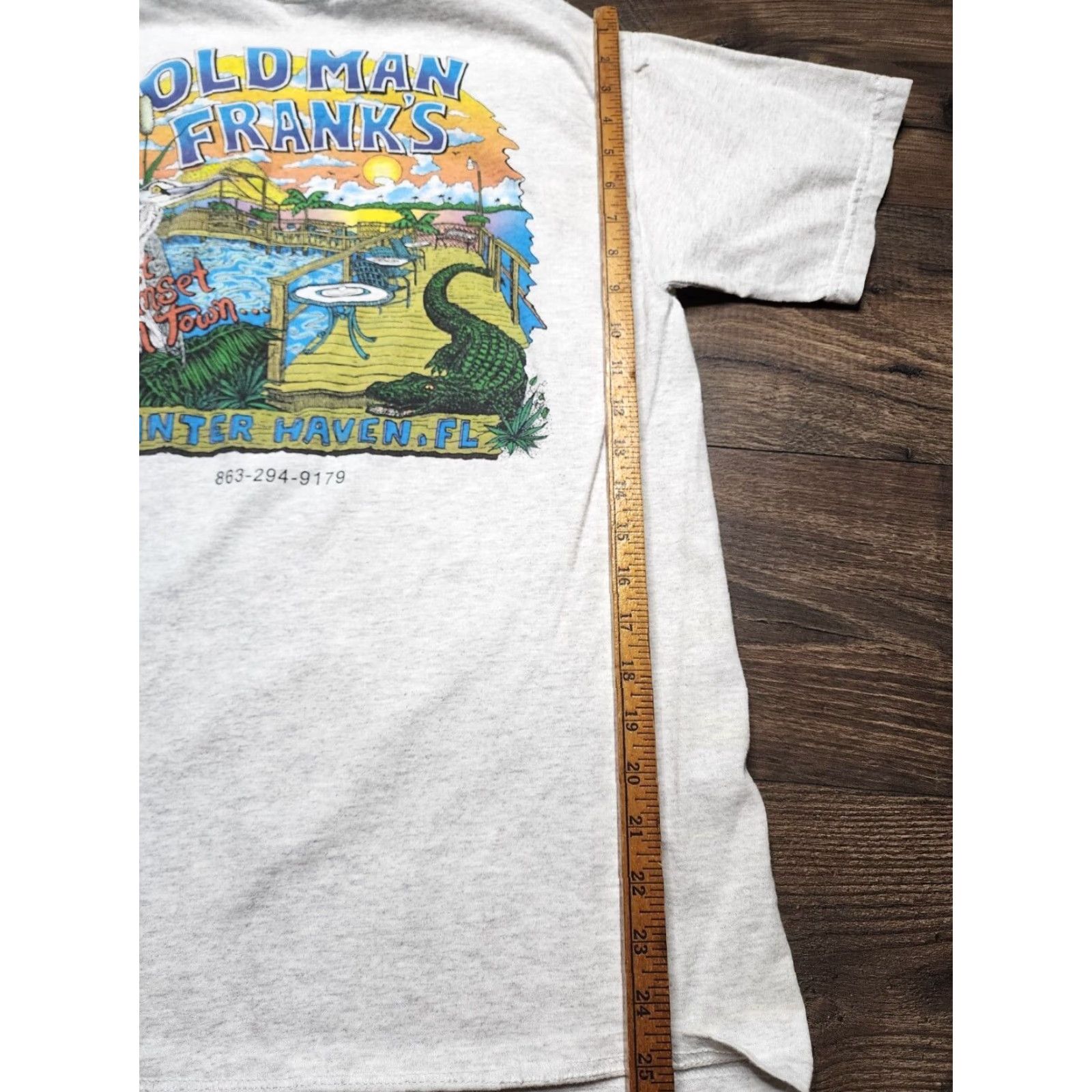 Gildan VINTAGE Gildan Graphic T Shirt Mens M Gray 90s Old Man Frank's Double Sided Pocket Size US M / EU 48-50 / 2 - 5 Thumbnail