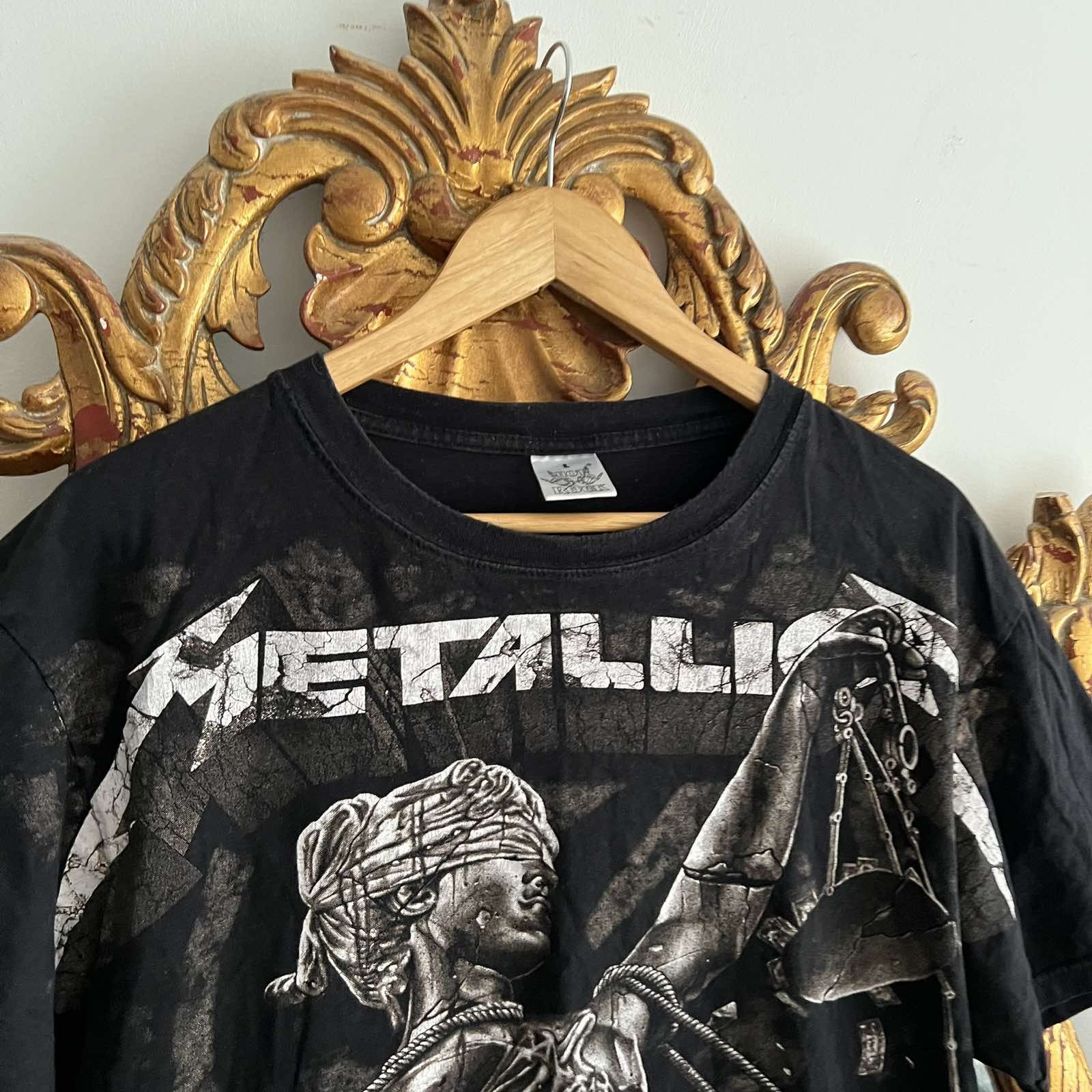 Band Tees × Vintage Metallica AND JUSTICE FOR ALL” Black T-shir Sz L Size US L / EU 52-54 / 3 - 4 Thumbnail