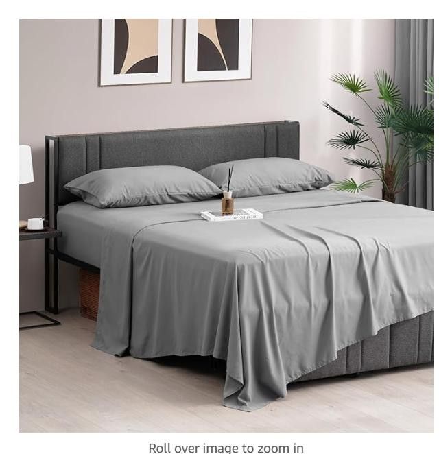NBDN Nobrandedon Full Size Bed Sheets, Deep Pocket, Wrinkle Free Sheets Size ONE SIZE - 2 Thumbnail