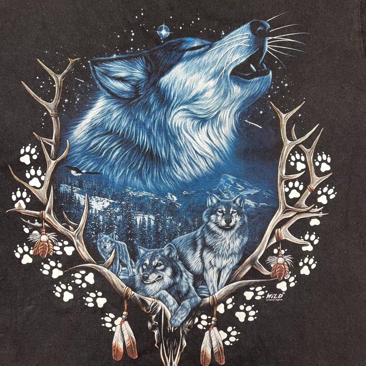 Vintage Wild Wolf T-Shirt Graphic Print Wildlife Y2K 90s Black SZ L Size US L / EU 52-54 / 3 - 7 Thumbnail