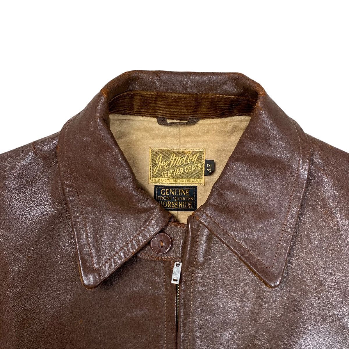 The Real McCoy's Rare Vintage 30s Joe McCoy Horeside Leather Sports Jacket Size US L / EU 52-54 / 3 - 7 Thumbnail