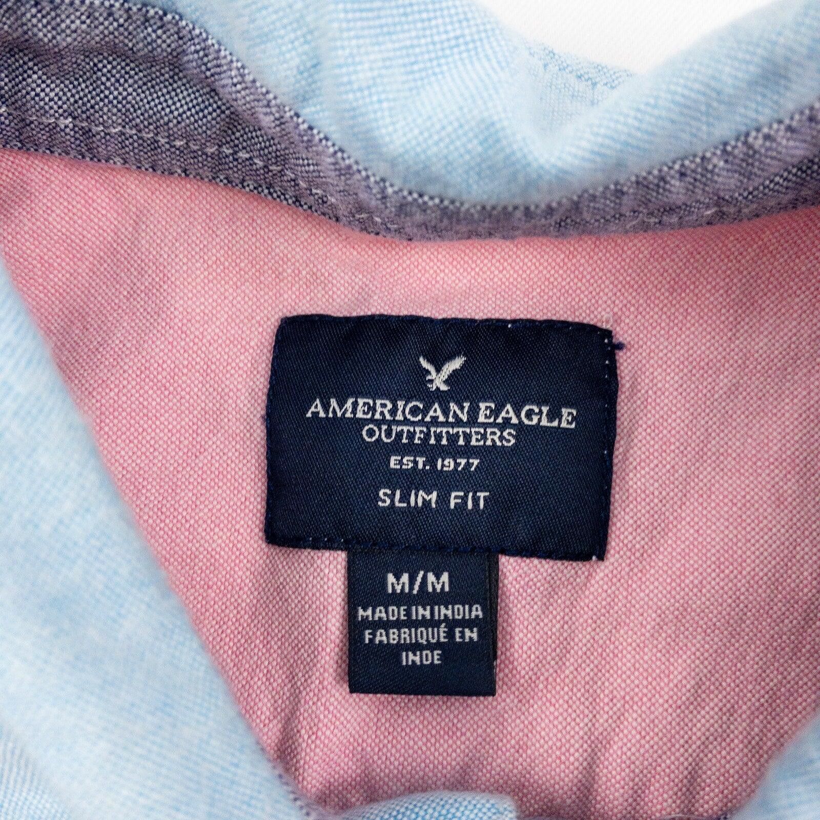 American Eagle Outfitters American Eagle Slim Colorblock Pink Blue Shirt Mens Medium Size US M / EU 48-50 / 2 - 12 Thumbnail