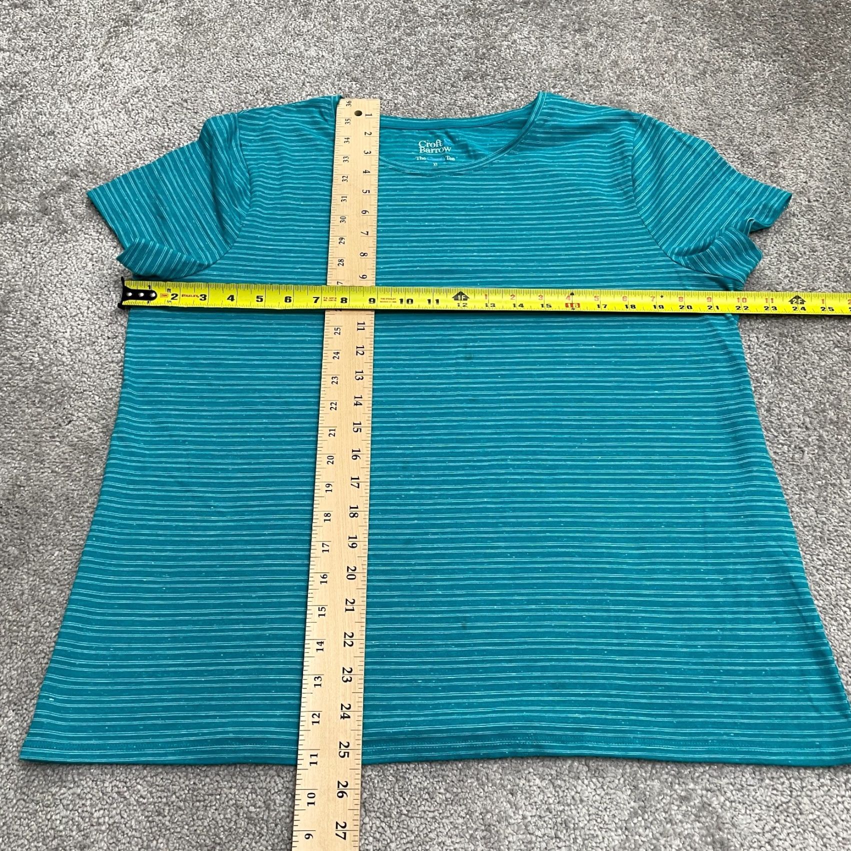 Croft & Barrow Croft & Barrow The Classic Tee Womens XL Blue Striped Crew Neck Casual T-Shirt Size XL / US 12-14 / IT 48-50 - 6 Thumbnail