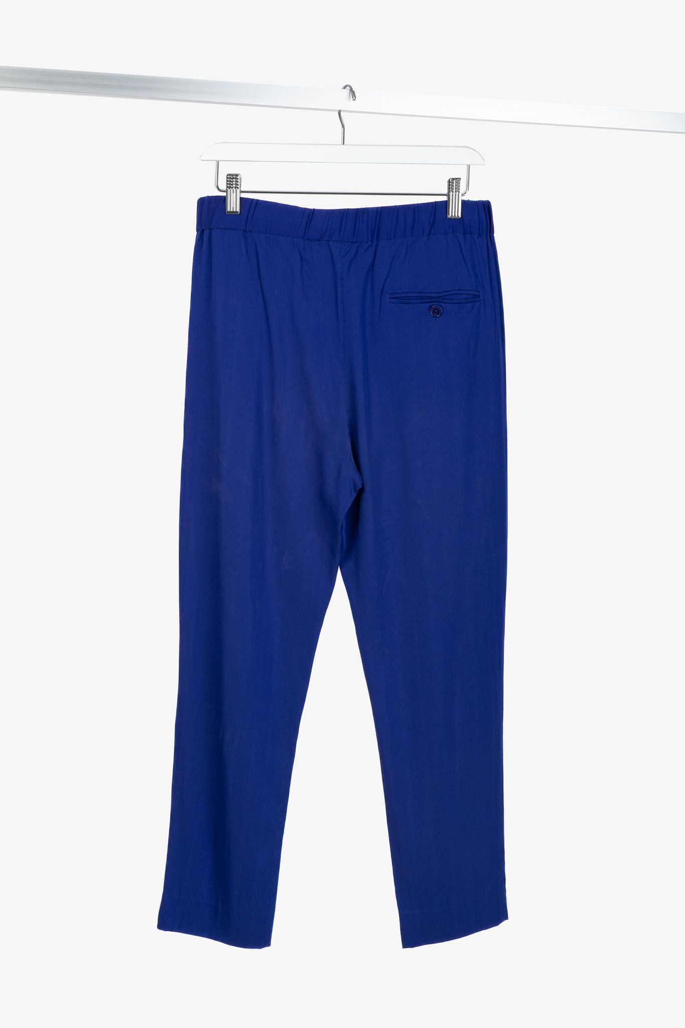 3.1 Phillip Lim 3.1 Phillip Lim AW/14 Blue Silk Crepe Draped Pocket Trousers Size 28" / US 6 / IT 42 - 2 Thumbnail