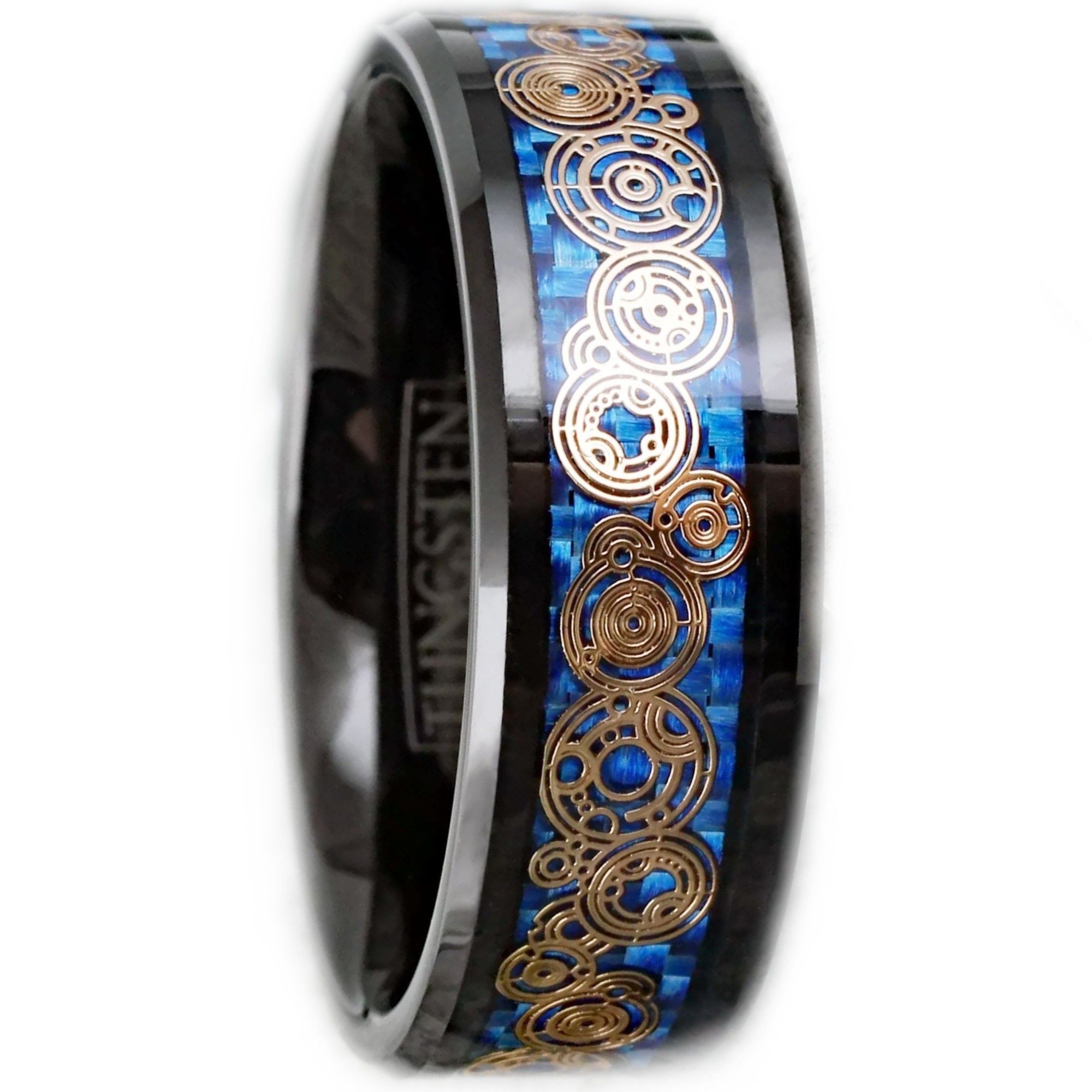 Other Tungsten Carbon Fiber Rose Gold Plated Clockwork Gears Ring Size ONE SIZE - 2 Thumbnail