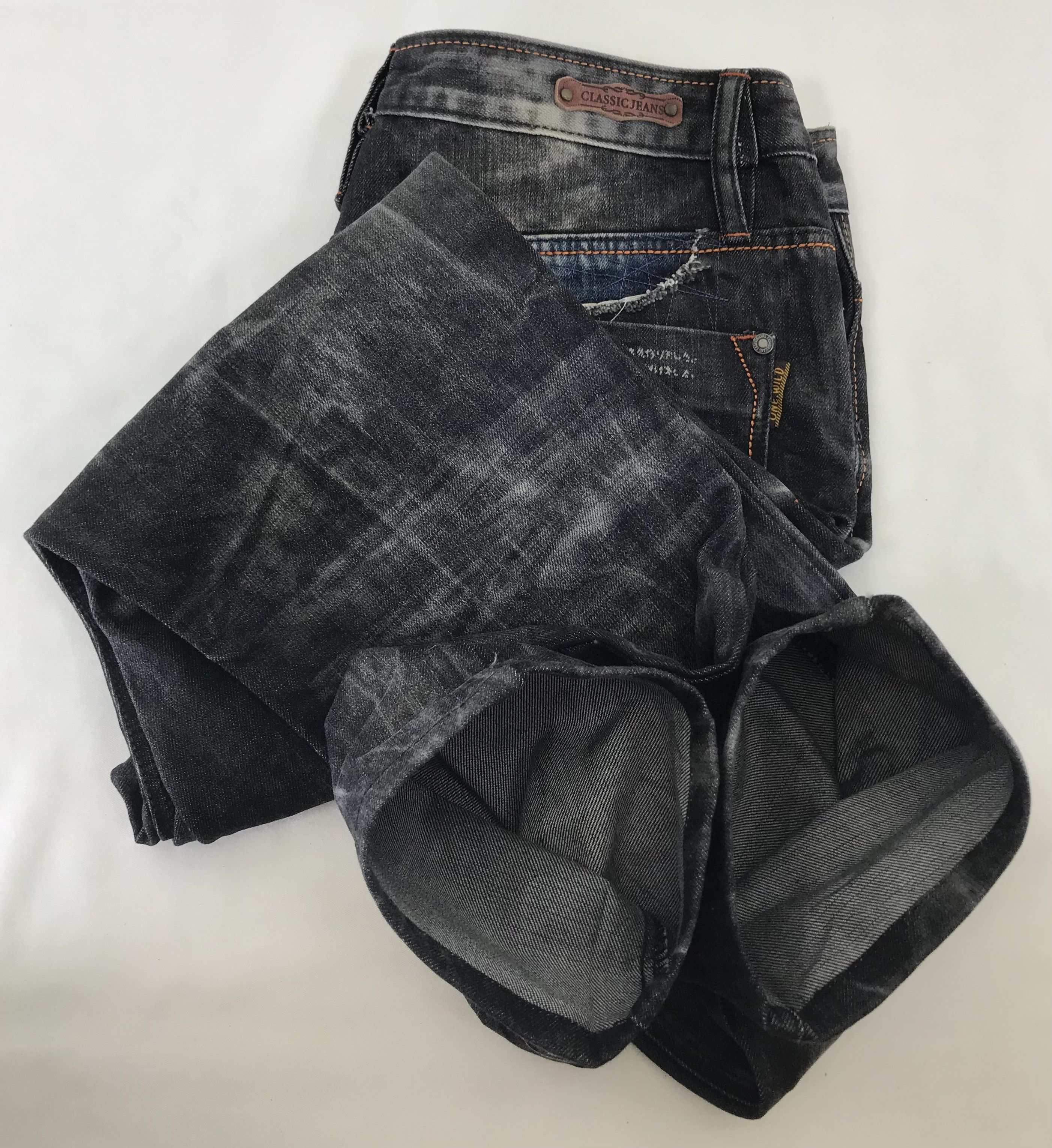 Japanese Brand Classic Jeans Faded Black Distressed Design Denim Size US 35 - 13 Thumbnail