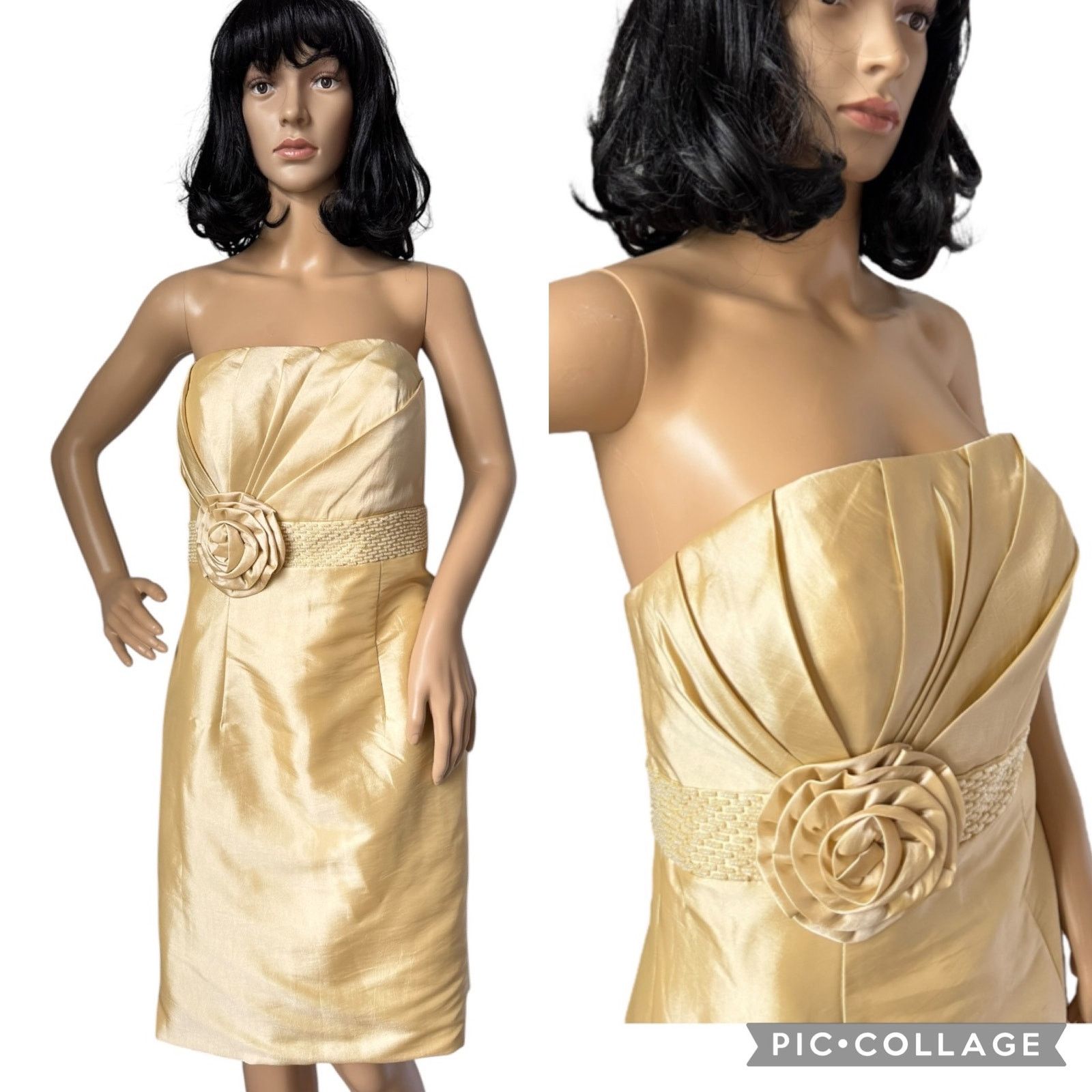 Other A light in the box strapless yellow dress beaded rosette M Size M / US 6-8 / IT 42-44 - 1 Thumbnail