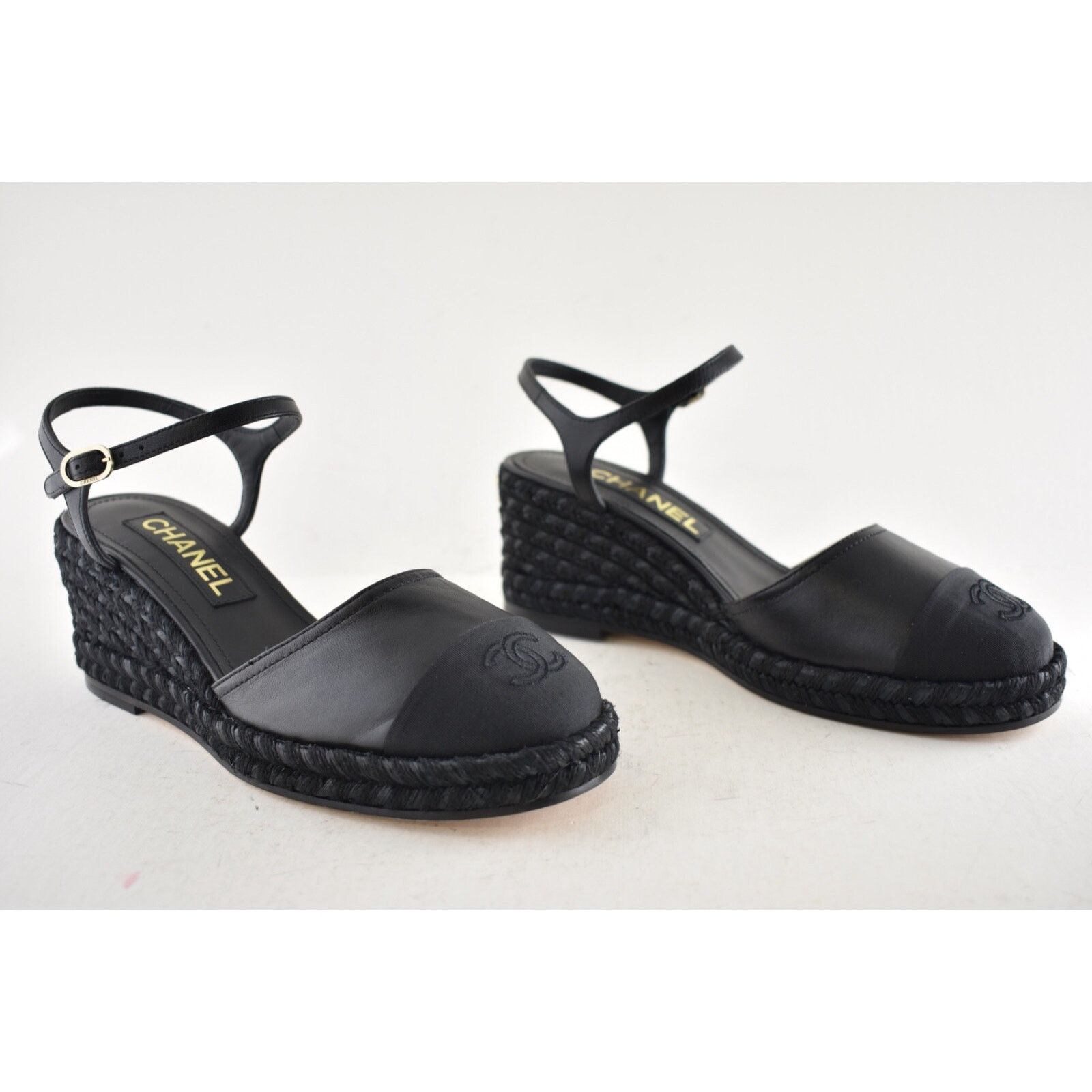 Chanel Chanel 23P Black Lambskin Cord Espadrille CC Logo Ankle Size US 8 / IT 38 - 4 Thumbnail