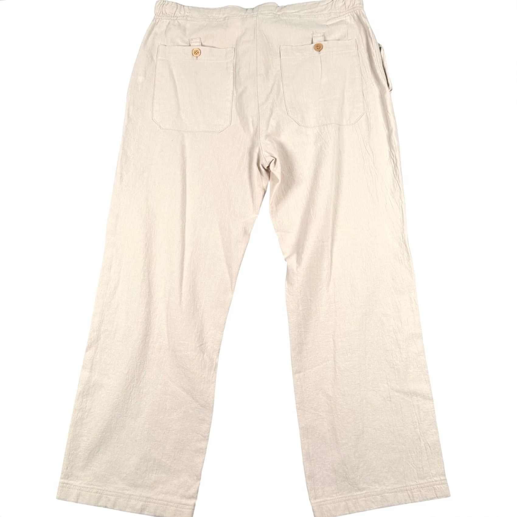 Vintage Boho Coastal Med Lightweight Wide Leg Relaxed Fit Pants Travel Cotton Vacation Size 32" / US 10 / IT 46 - 4 Thumbnail