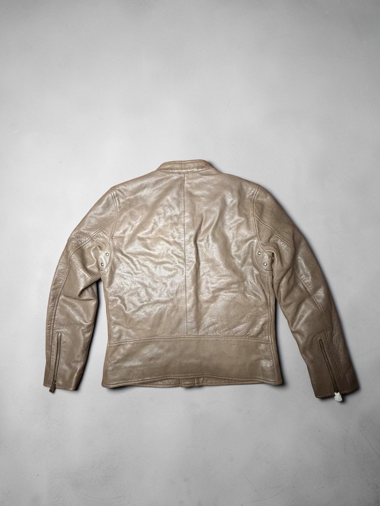 Lucky Brand Bonneville Washed Leather Jacket Men’s Medium Brown Moto Size US M / EU 48-50 / 2 - 2 Thumbnail