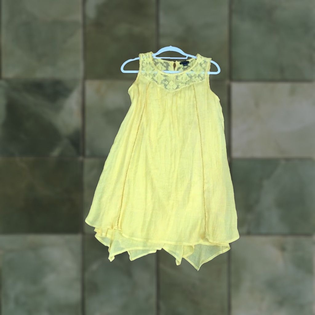 Vintage Womens New Directions Yellow Dress Size S - Sleeveless- Lacey Top Size S / US 4 / IT 40 - 1 Thumbnail