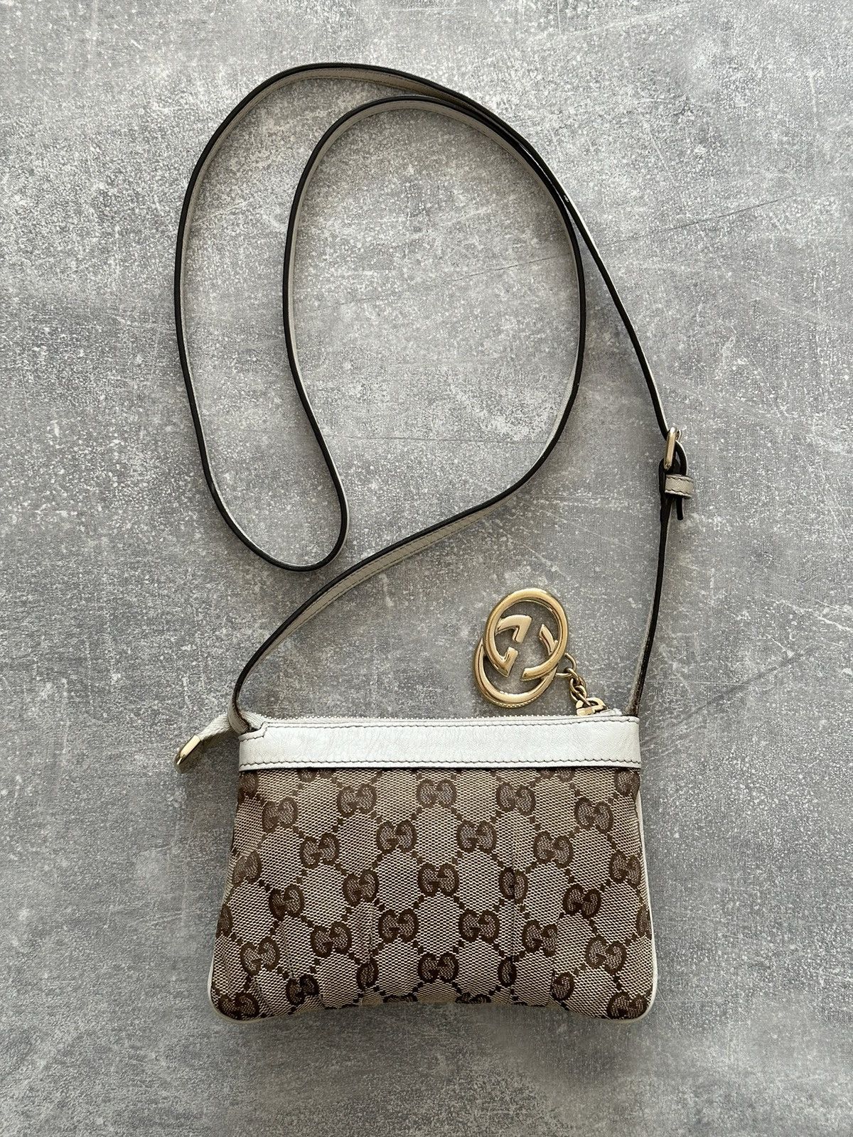 Gucci Gucci Mini Monogram Cross Body bag White/Beige 212216 Size ONE SIZE - 3 Thumbnail